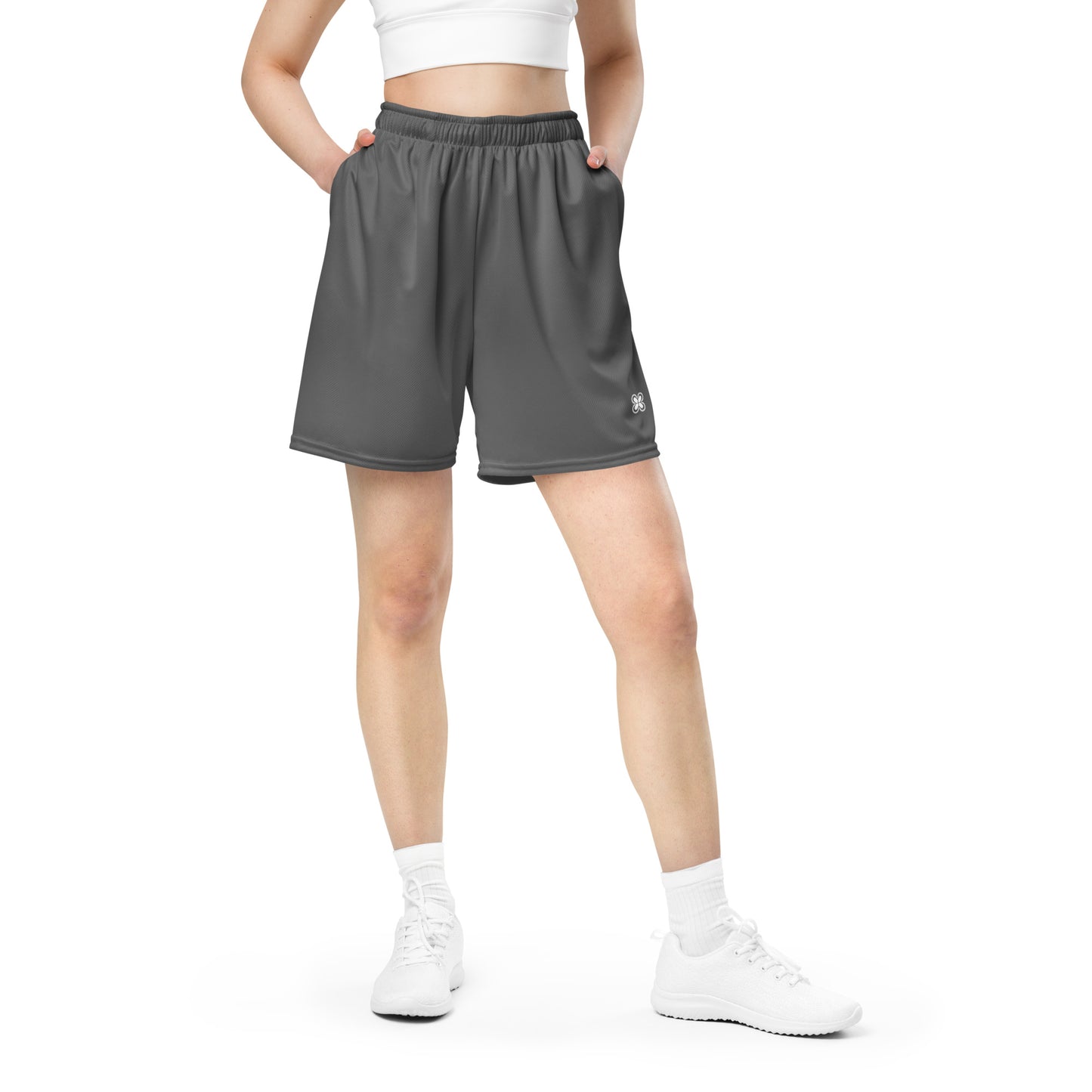 Grey Unisex mesh shorts