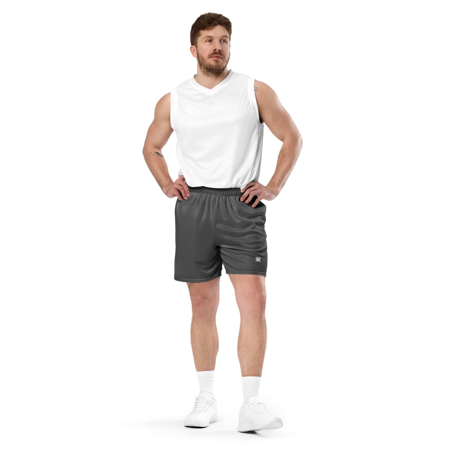 Grey Unisex mesh shorts