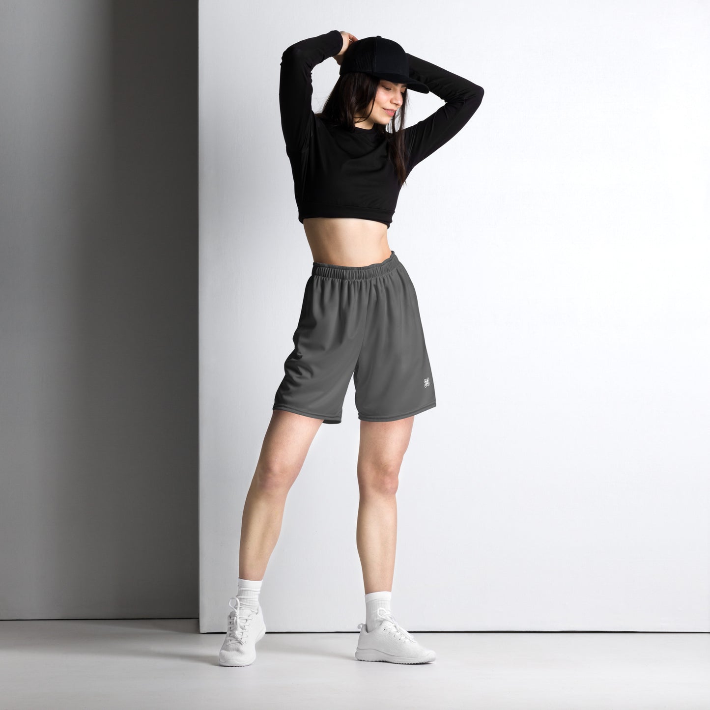 Grey Unisex mesh shorts