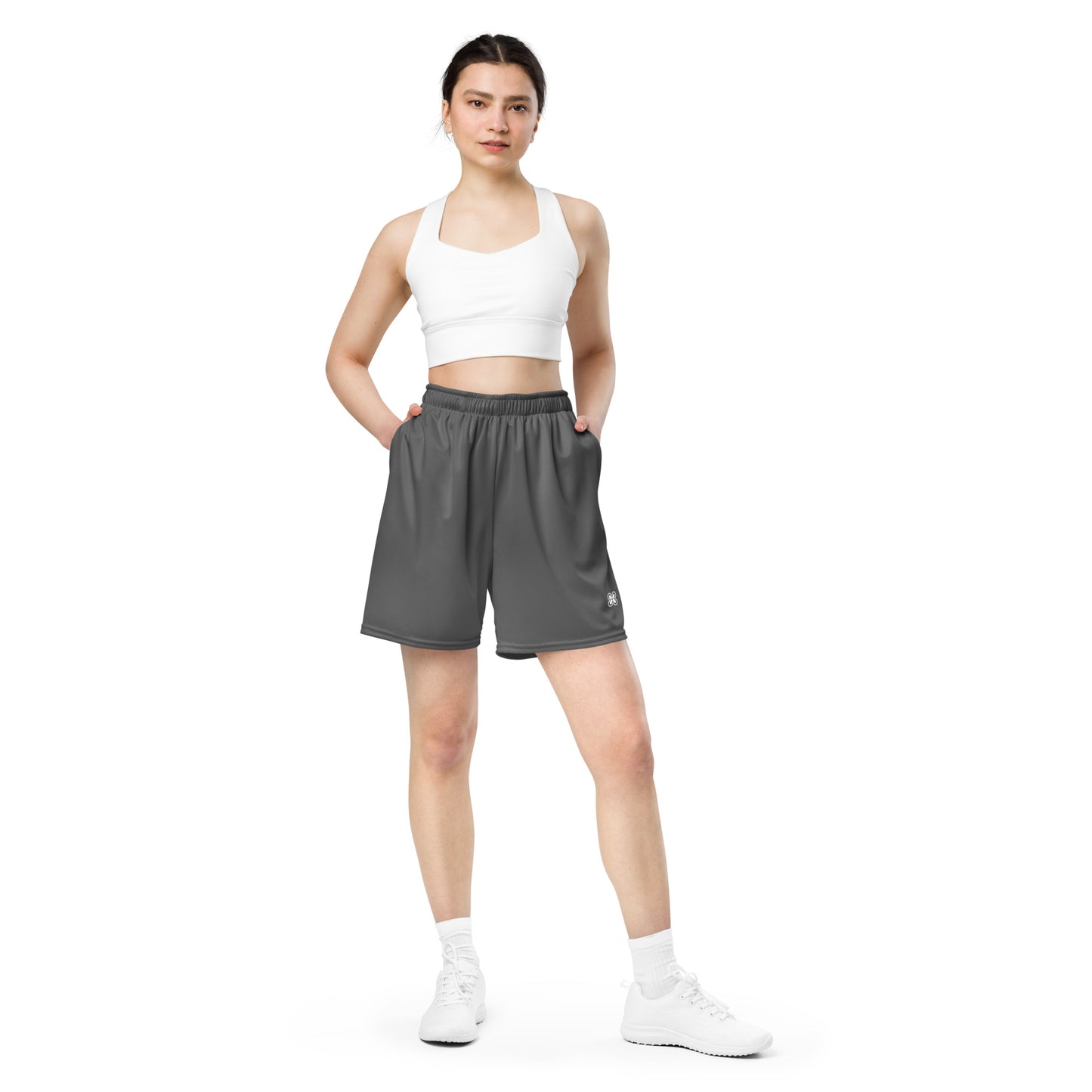 Grey Unisex mesh shorts