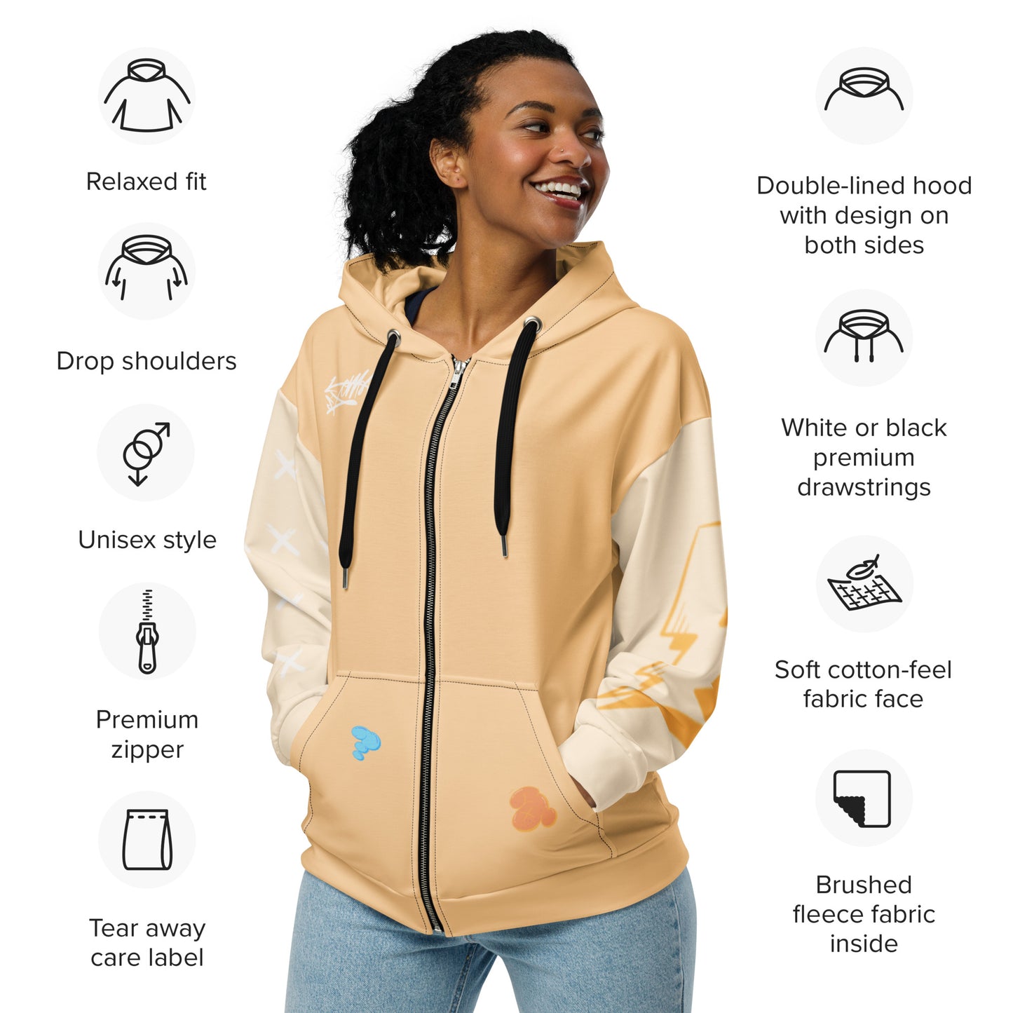 Streetwear Unisex zip hoodie$58.00