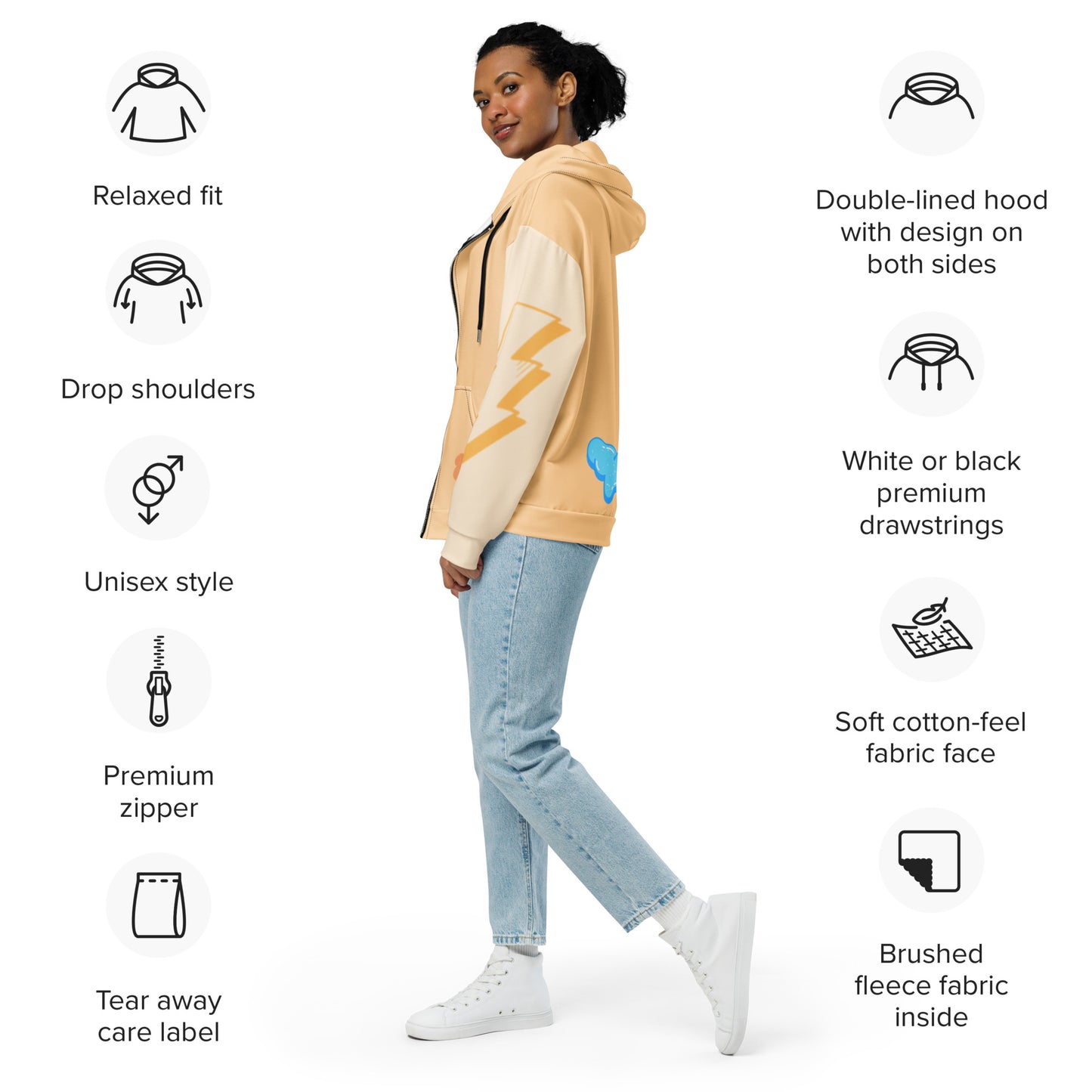 Streetwear Unisex zip hoodie$58.00