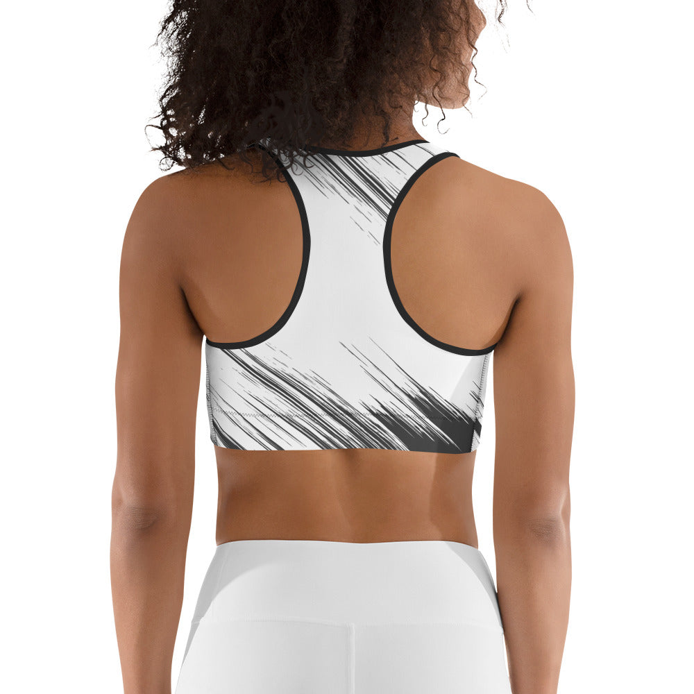 Abstract Black-&-WhiteSports bra