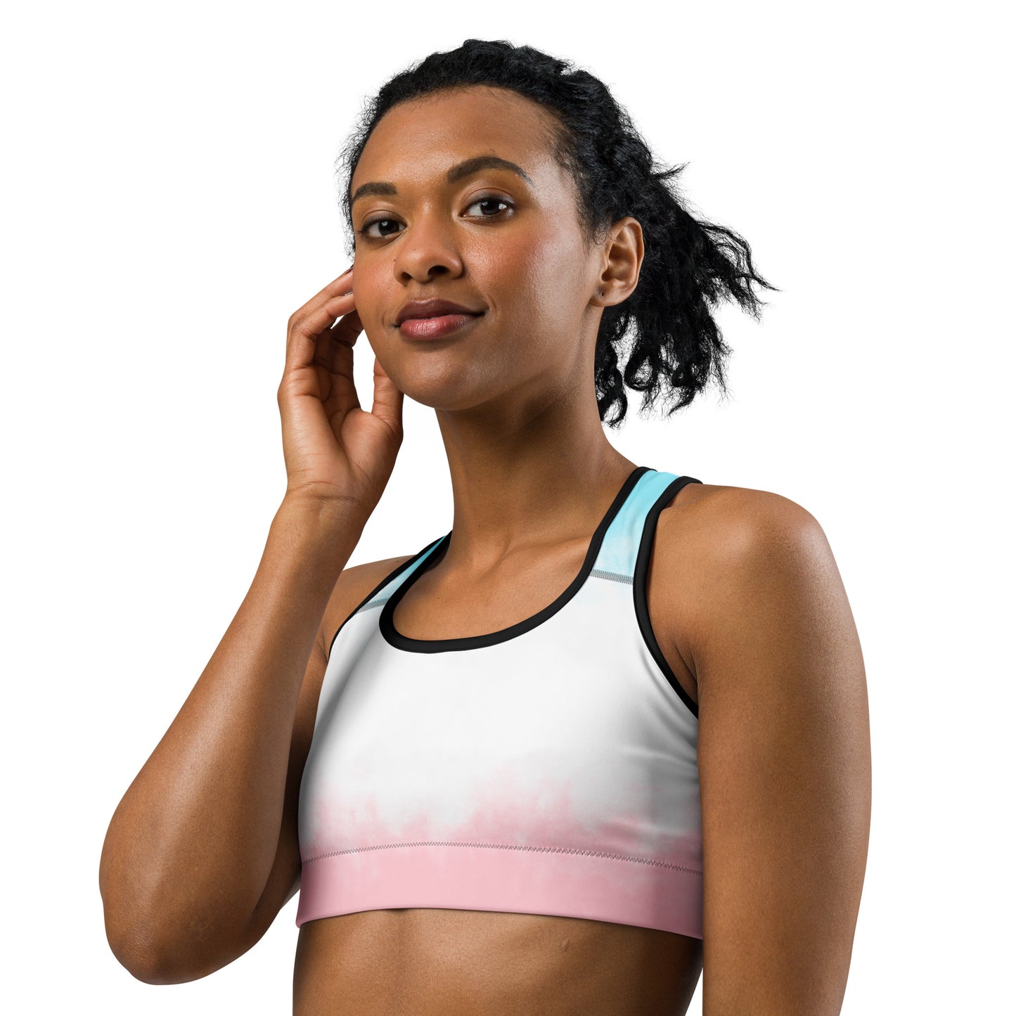 Pink and blue gradient Sports bra