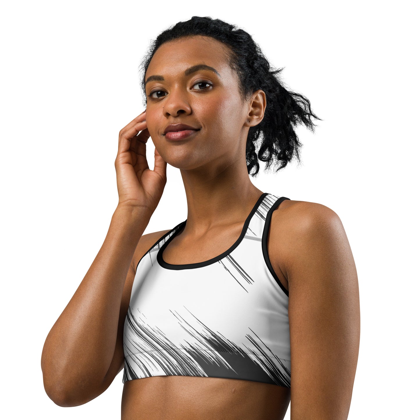 Abstract Black-&-WhiteSports bra