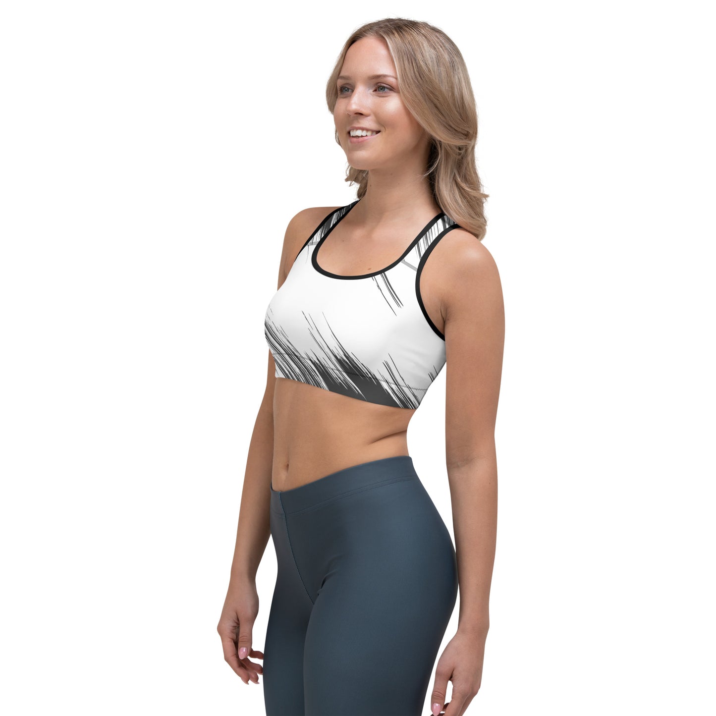Abstract Black-&-WhiteSports bra