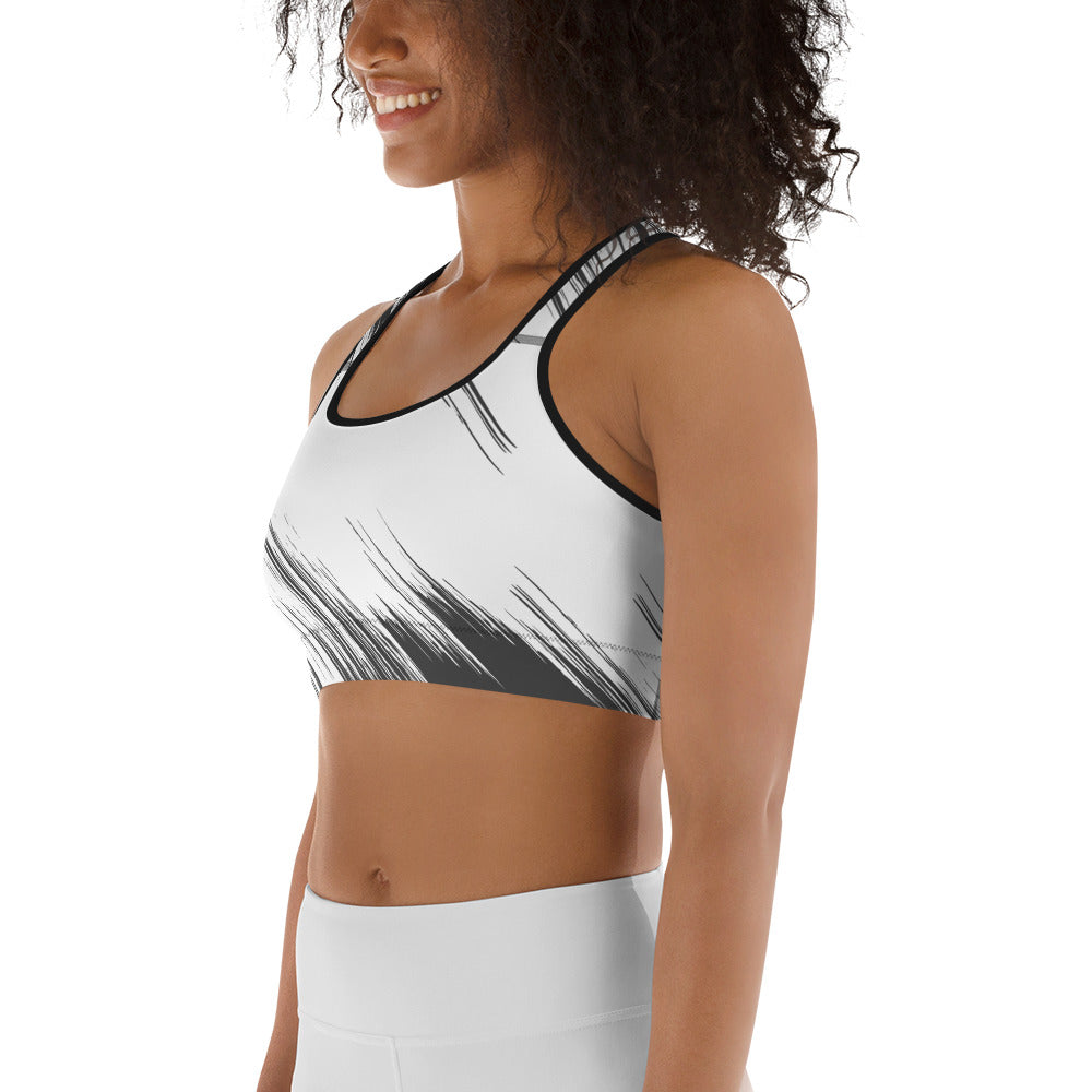 Abstract Black-&-WhiteSports bra