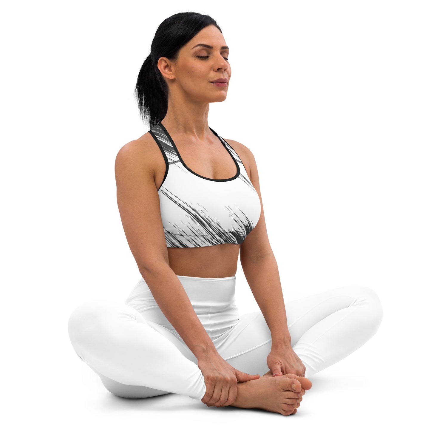 Abstract Black-&-WhiteSports bra