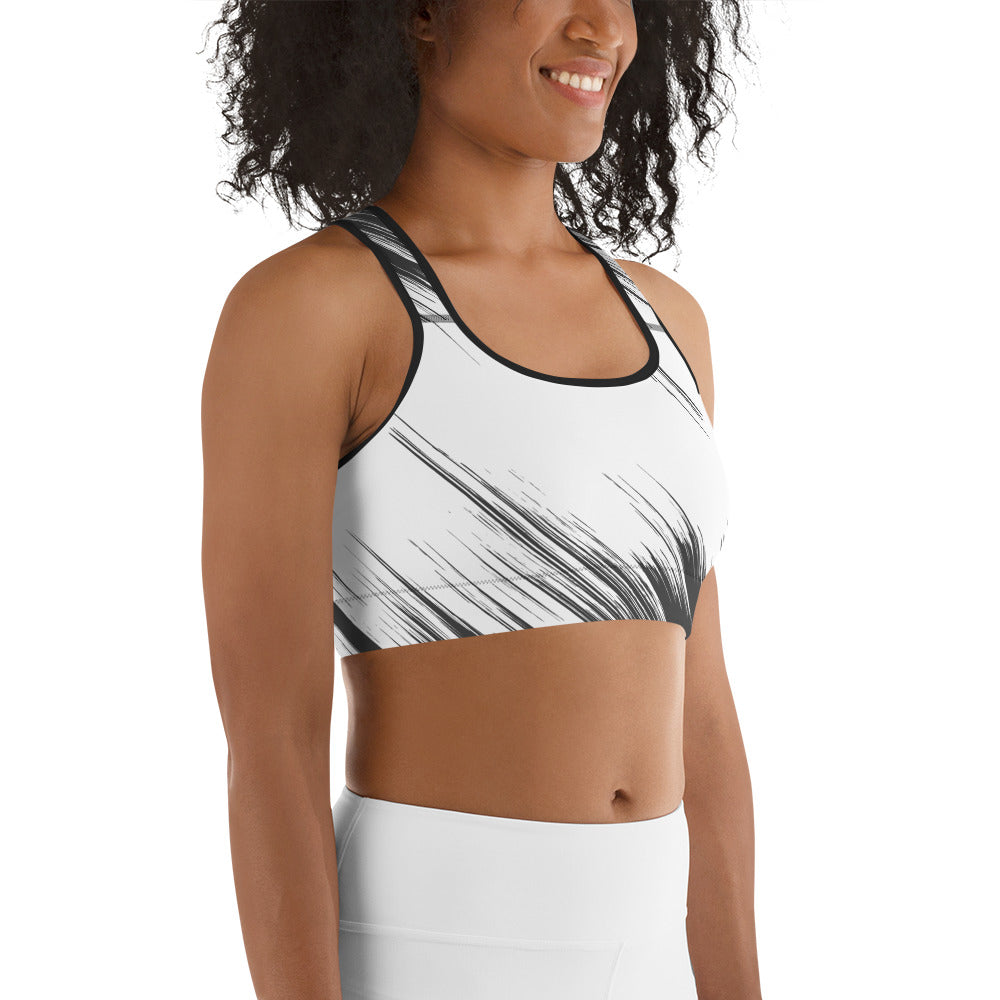 Abstract Black-&-WhiteSports bra