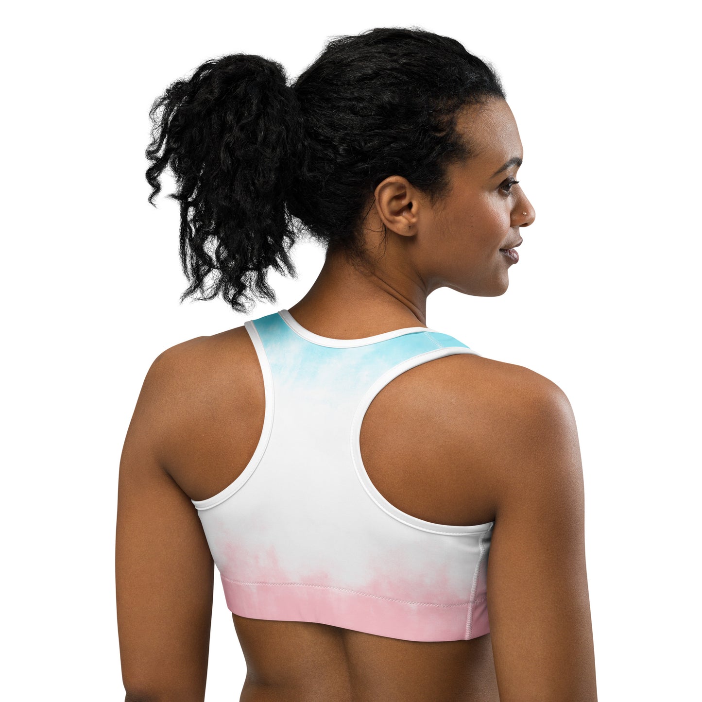 Pink and blue gradient Sports bra