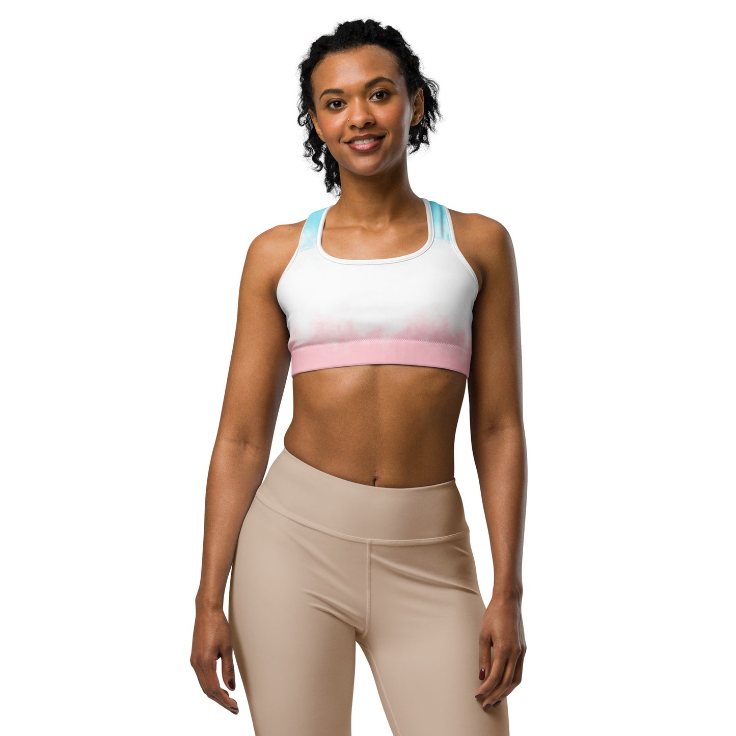 Pink and blue gradient Sports bra