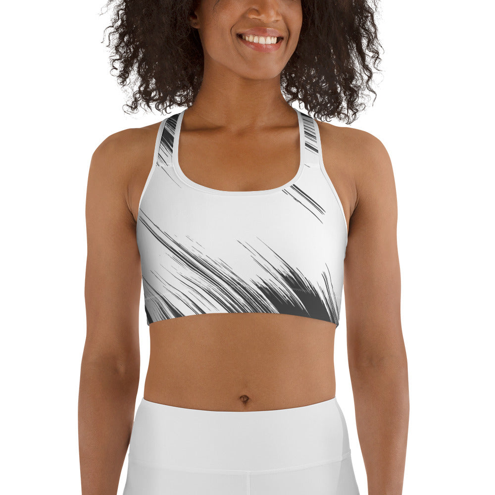 Abstract Black-&-WhiteSports bra