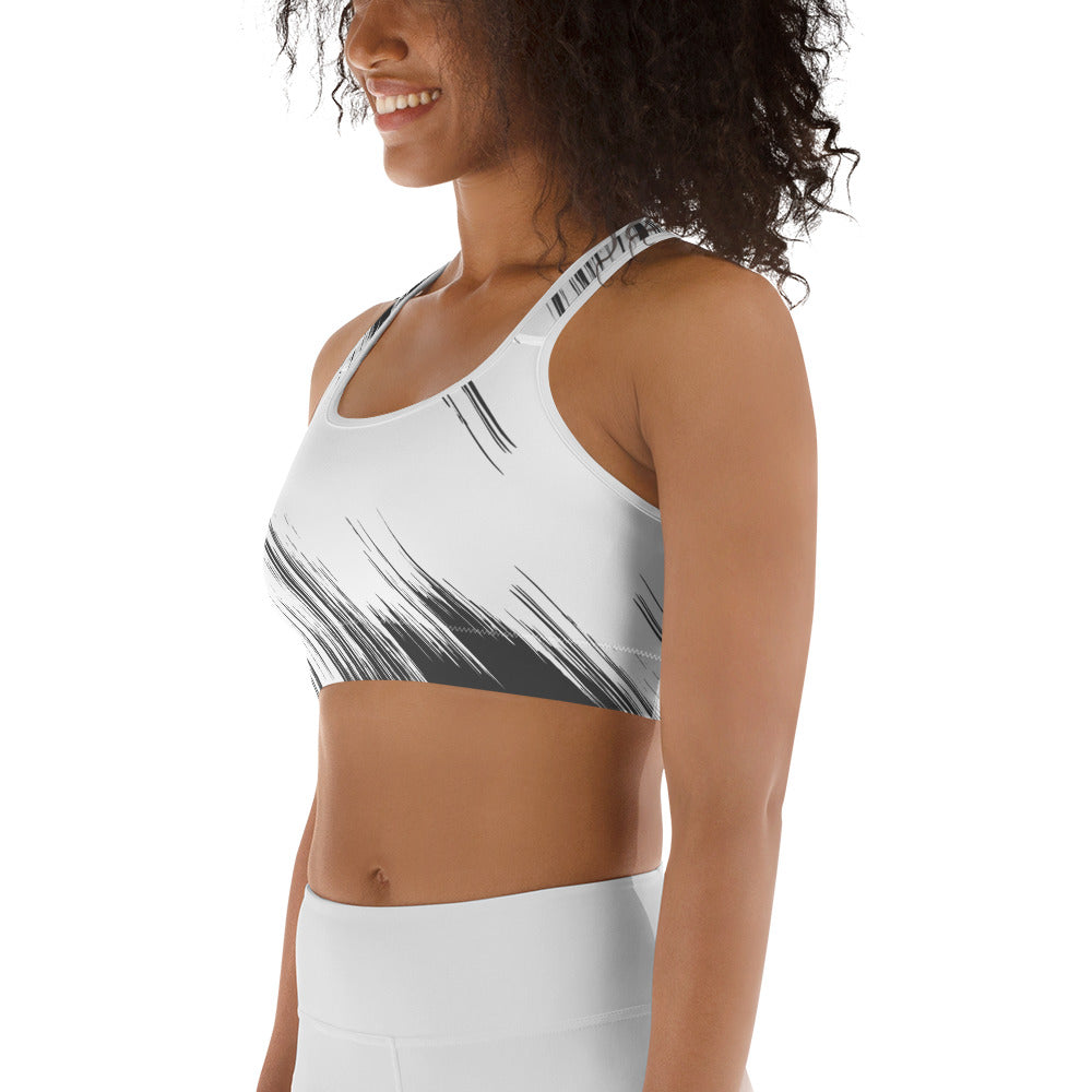 Abstract Black-&-WhiteSports bra