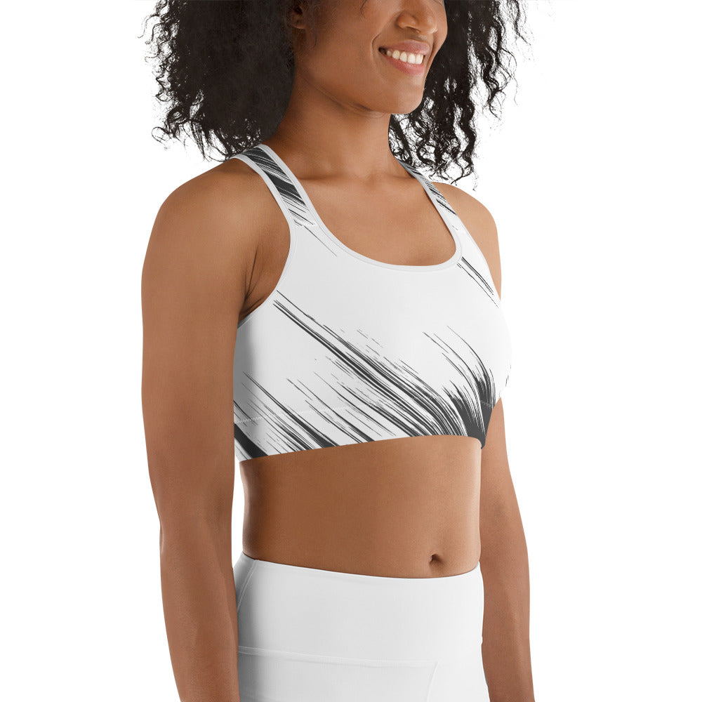 Abstract Black-&-WhiteSports bra