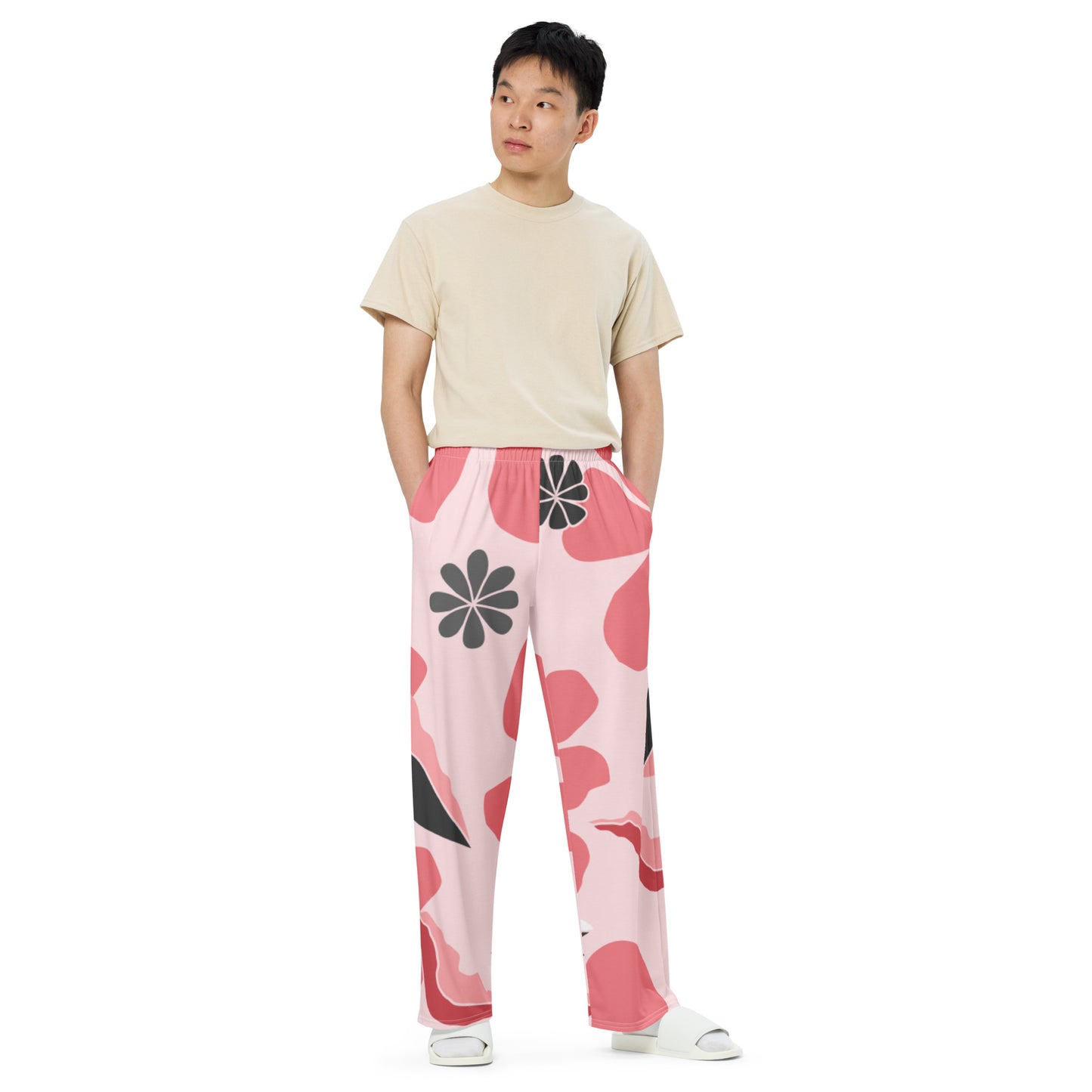 Tro-pink All-over print unisex wide-leg pants