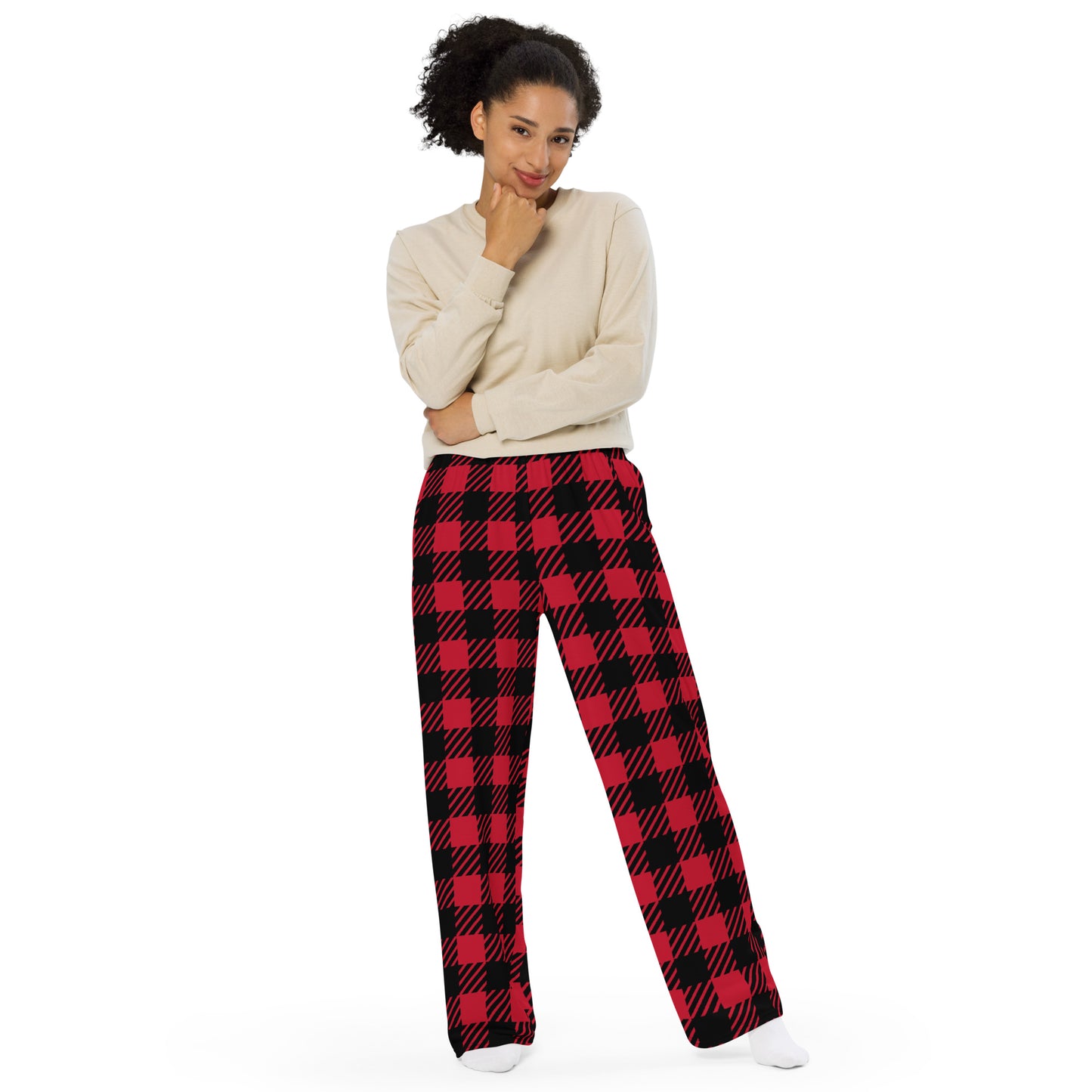 All-over print unisex wide-leg pajamas pants