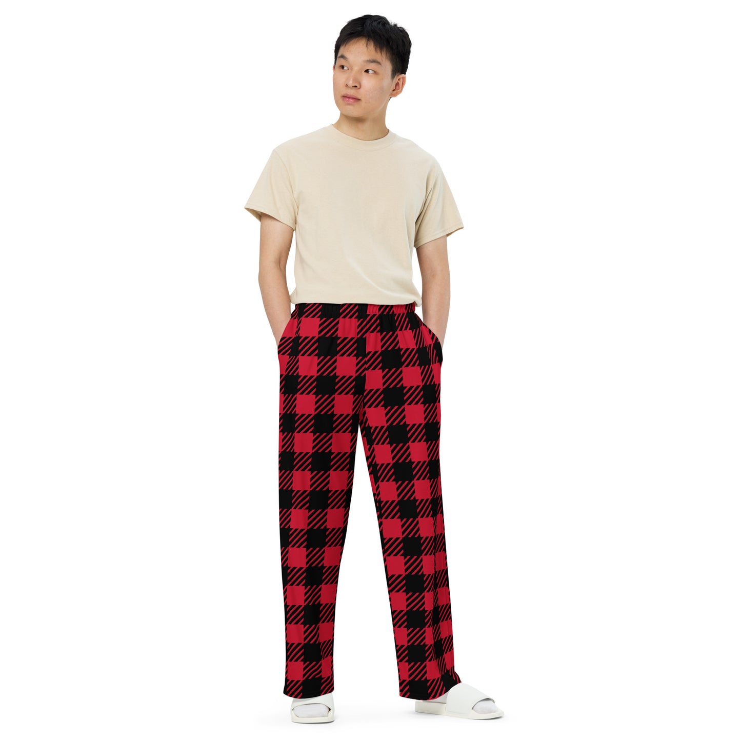 All-over print unisex wide-leg pajamas pants