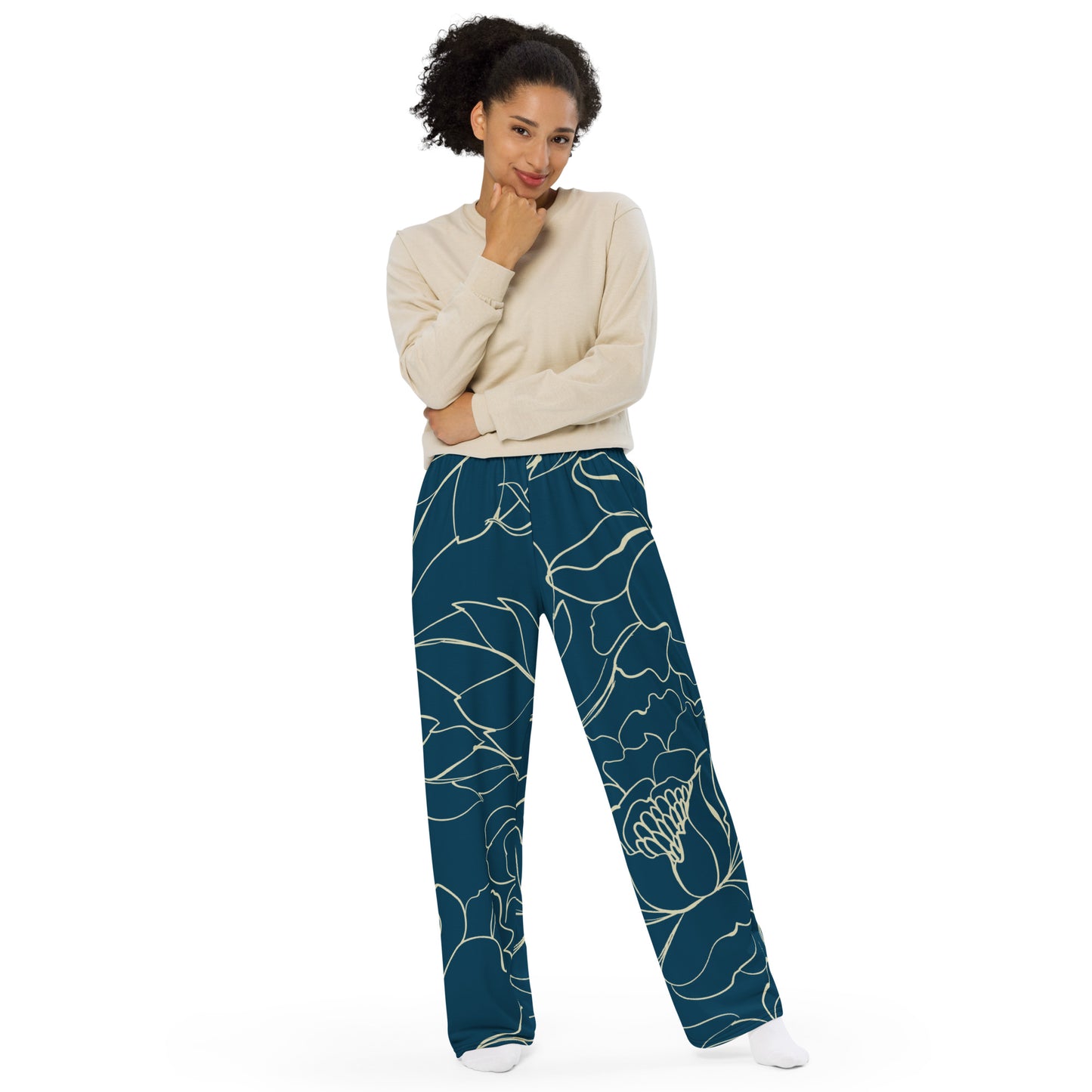 Tropical Midnight All-over print unisex wide-leg pants