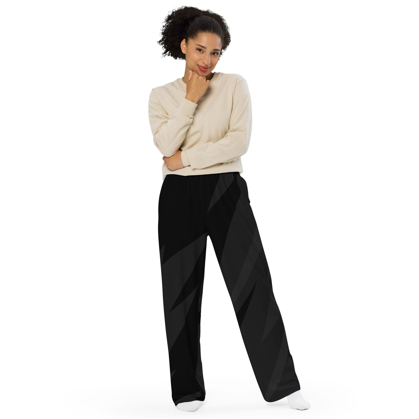 Dark Storm All-over print unisex wide-leg pants