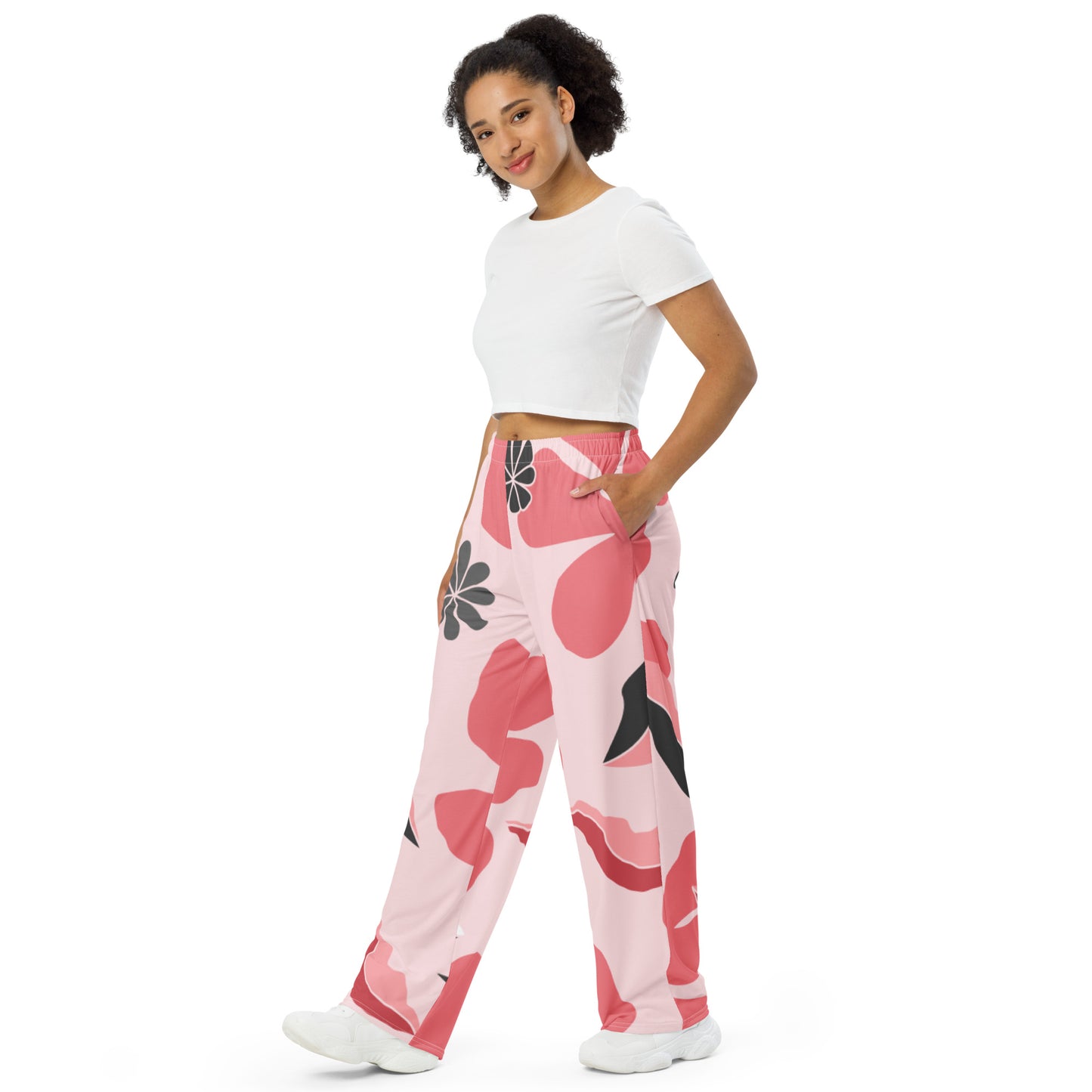 Tro-pink All-over print unisex wide-leg pants
