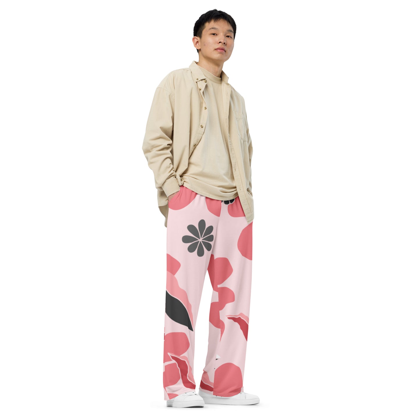 Tro-pink All-over print unisex wide-leg pants