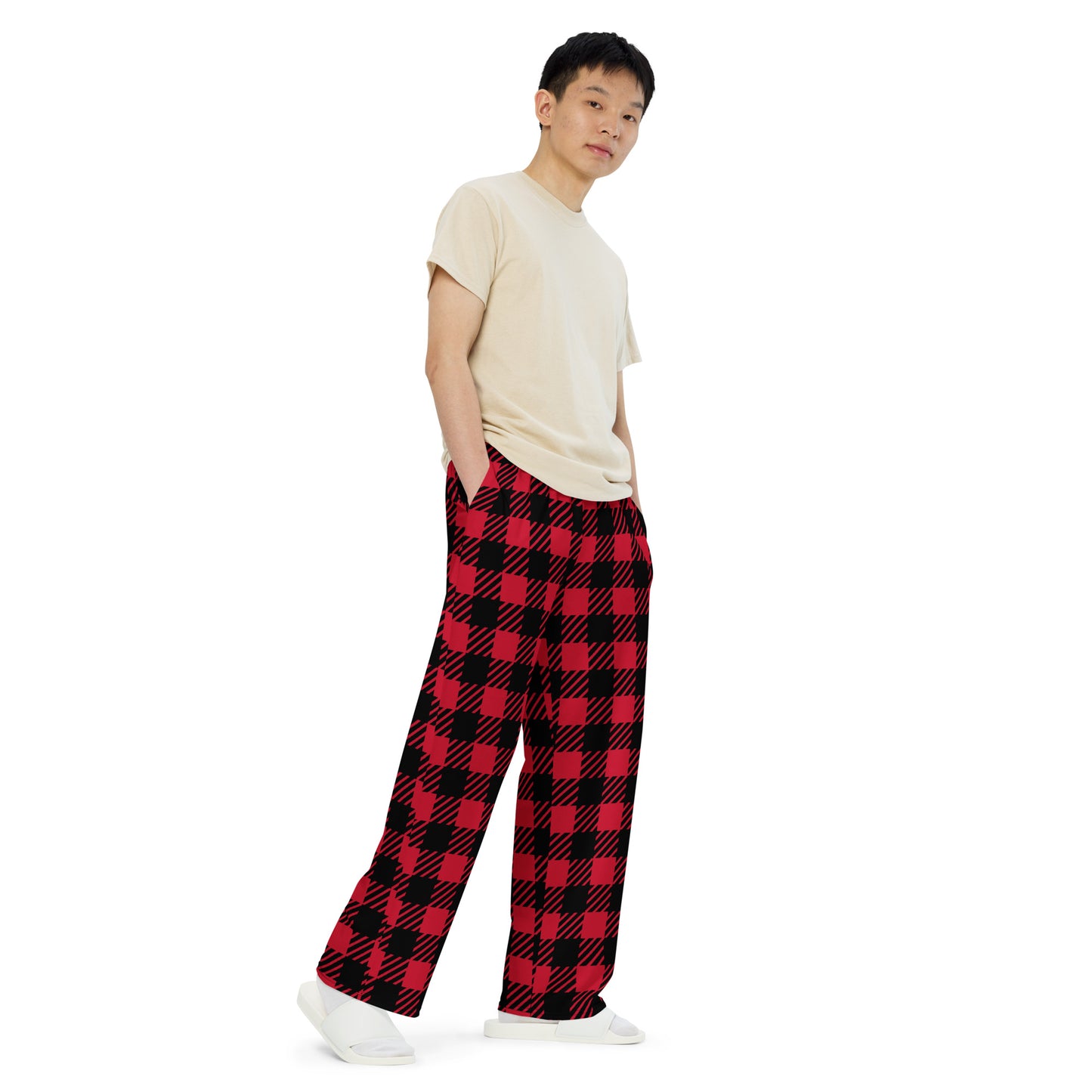 All-over print unisex wide-leg pajamas pants