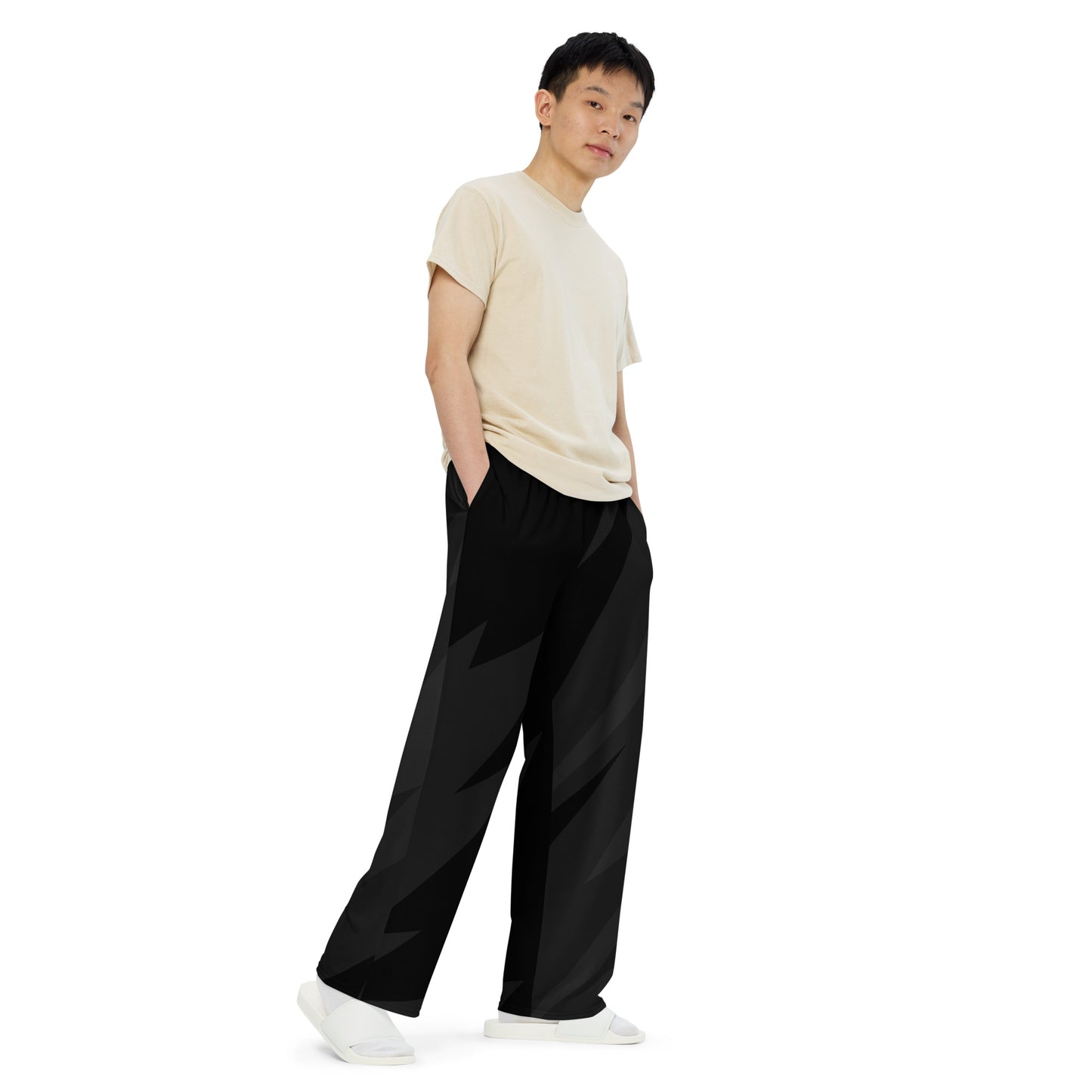 Dark Storm All-over print unisex wide-leg pants