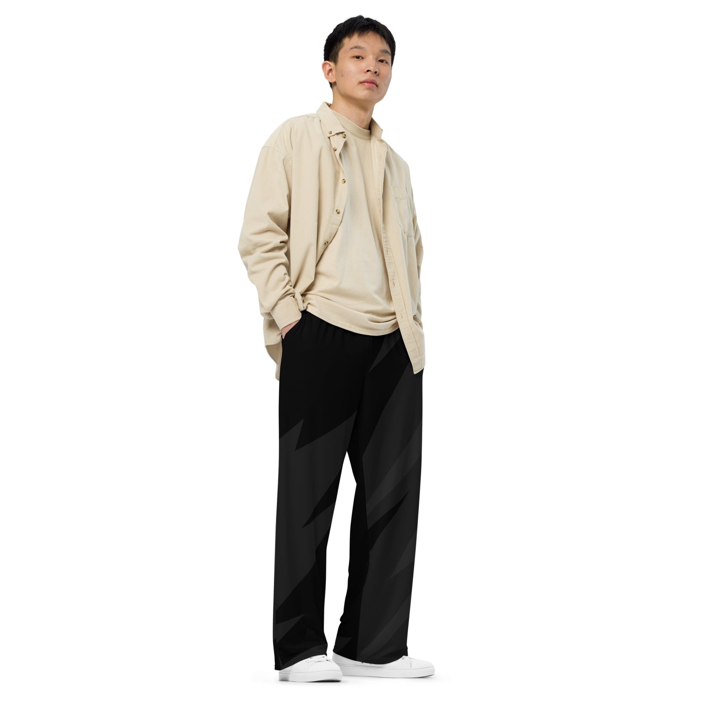 Dark Storm All-over print unisex wide-leg pants