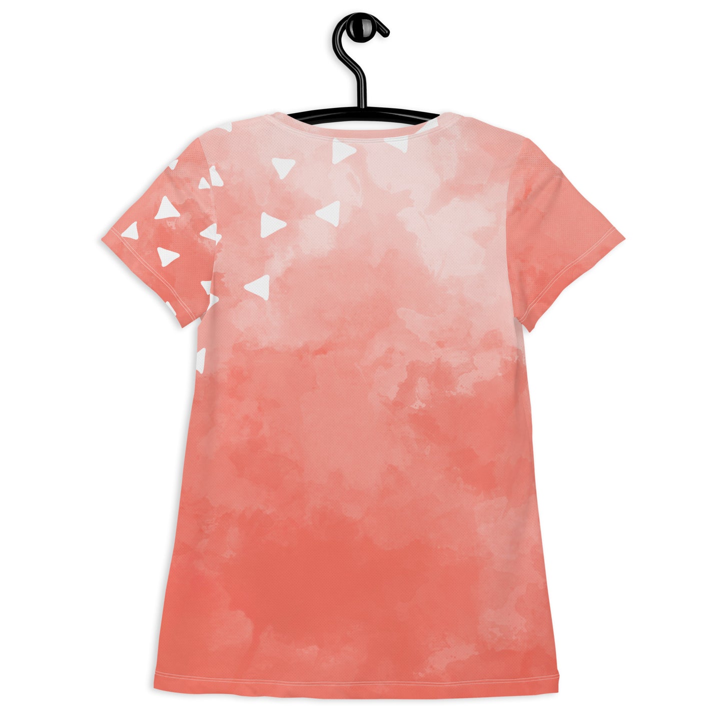 Pink-Tie-Dye Tri All-Over Print Women's Athletic T-shirt