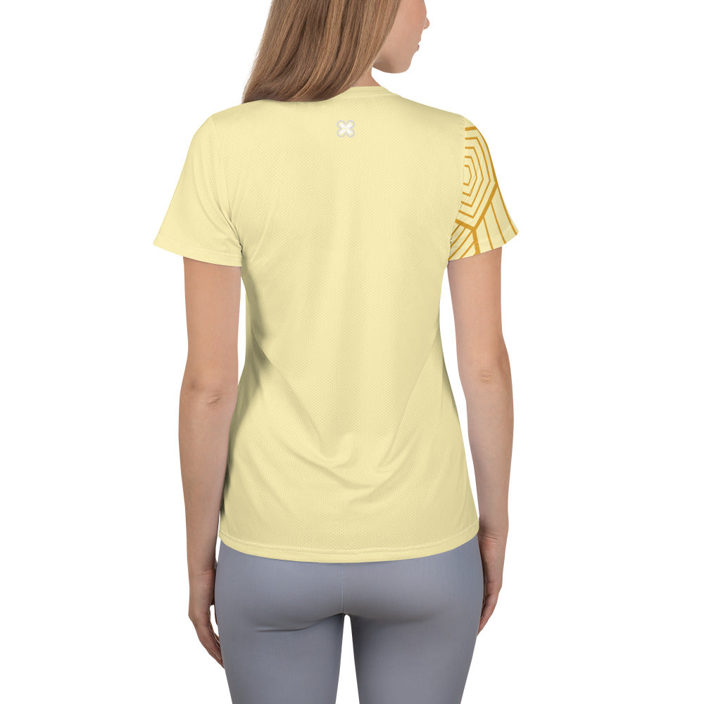 Honey-Comb All-Over Print Women's Athletic T-shirt