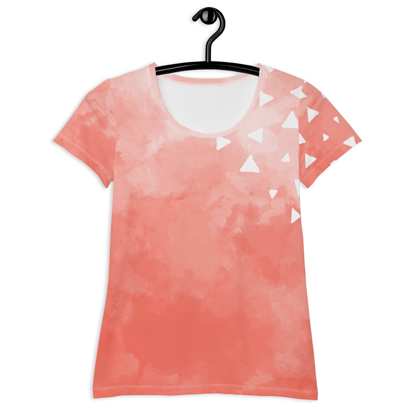 Pink-Tie-Dye Tri All-Over Print Women's Athletic T-shirt