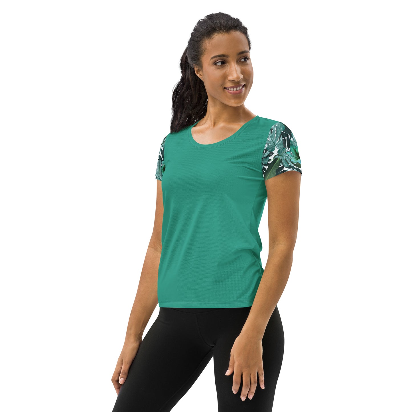 Floral All-Over Print Women's Athletic T-shirt