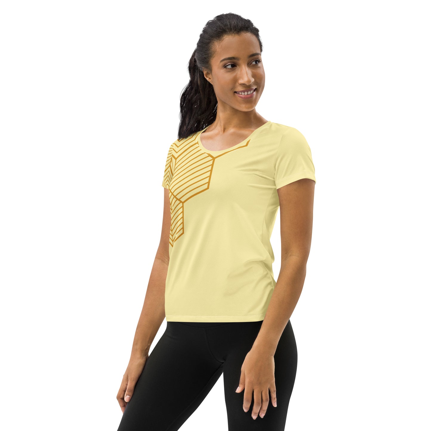 Honey-Comb All-Over Print Women's Athletic T-shirt