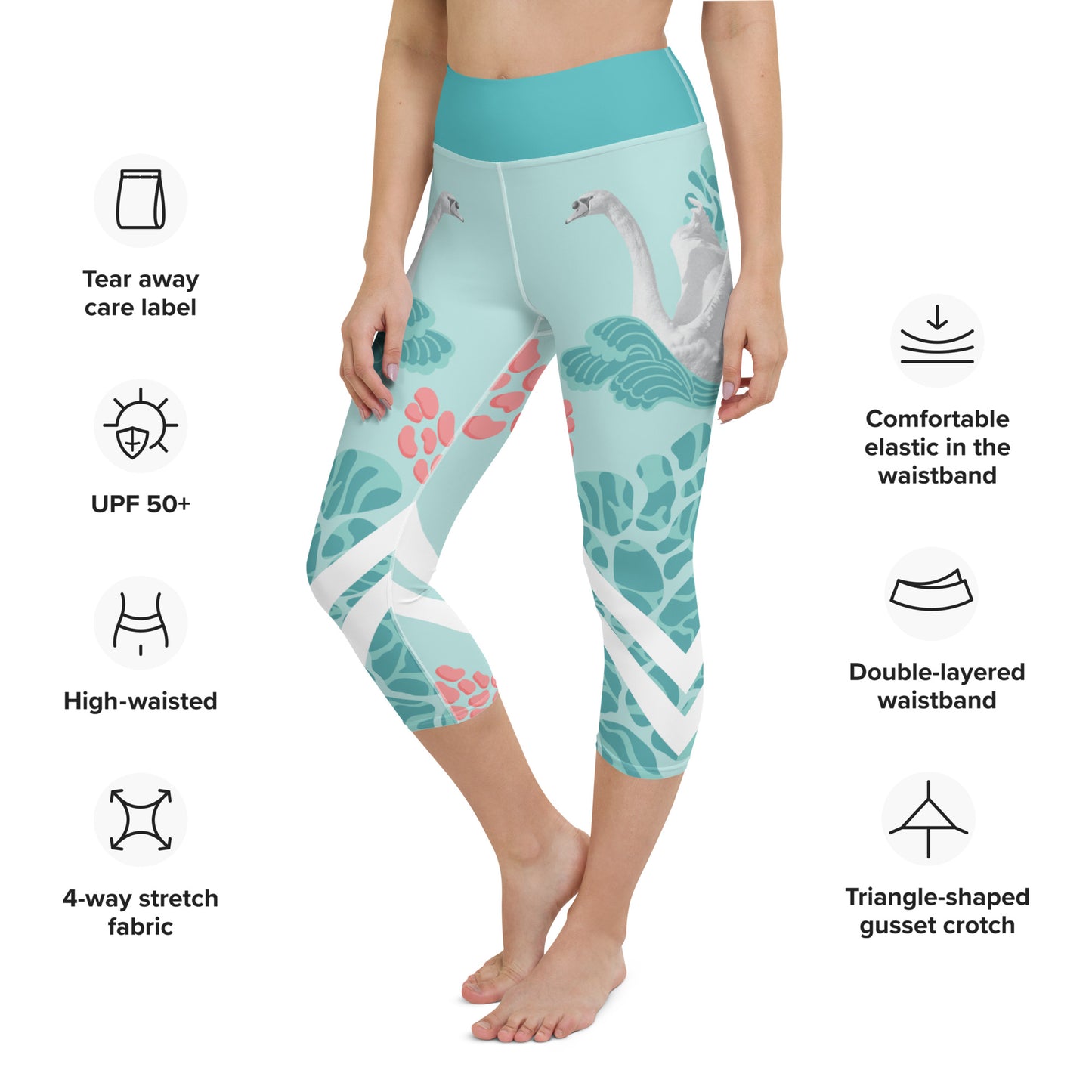 Swans Yoga Capri Leggings$32.00