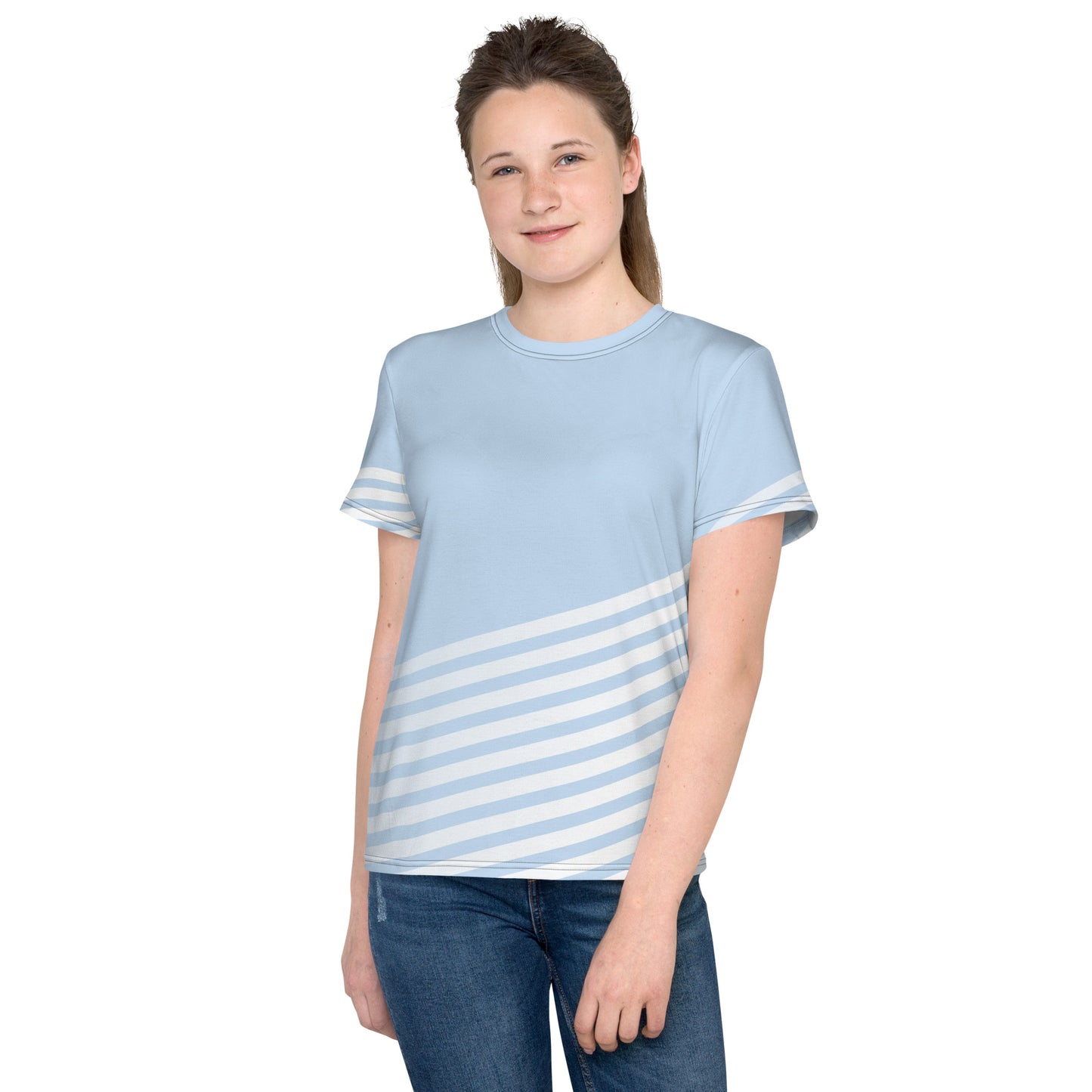 Blue-Dash Youth crew neck t-shirt