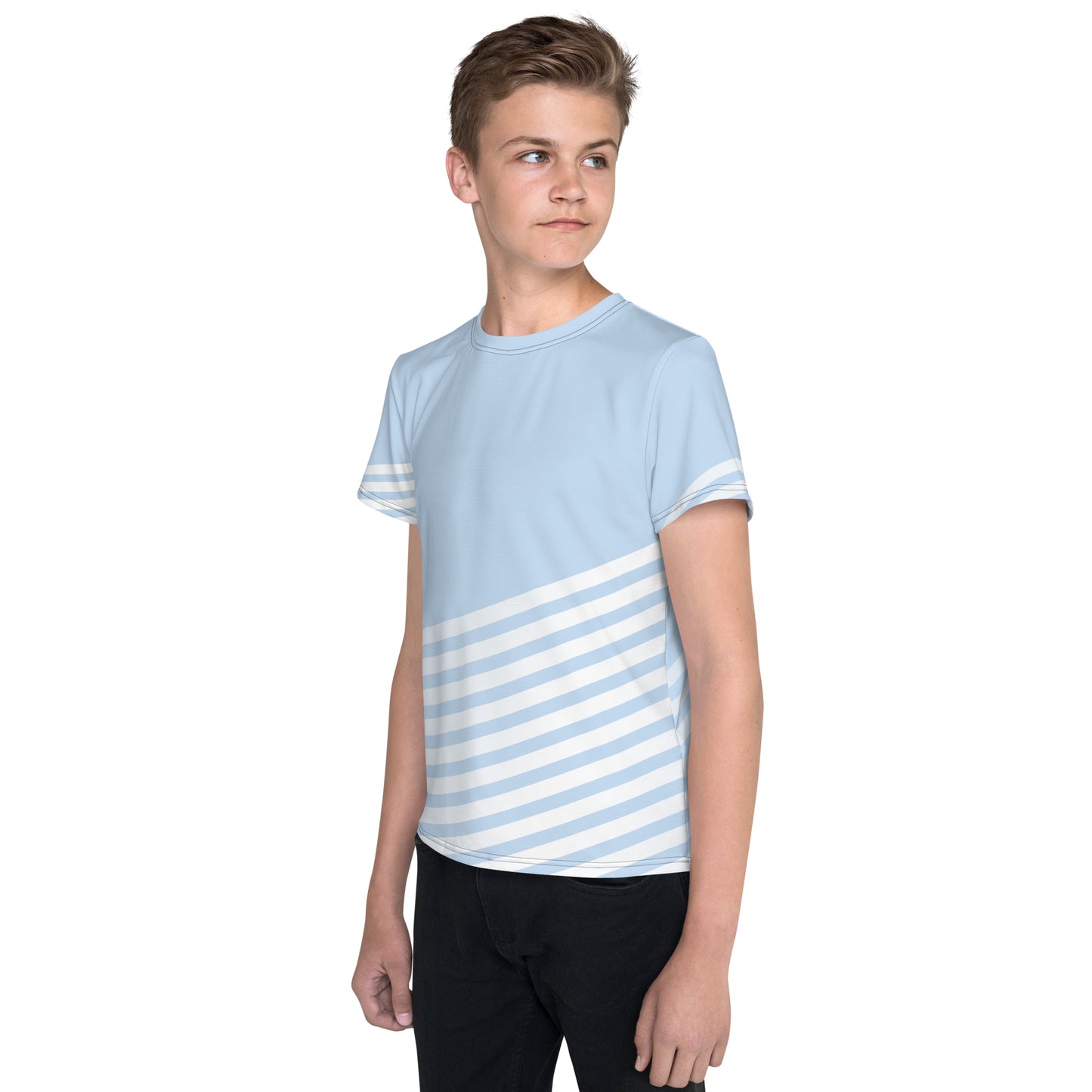 Blue-Dash Youth crew neck t-shirt