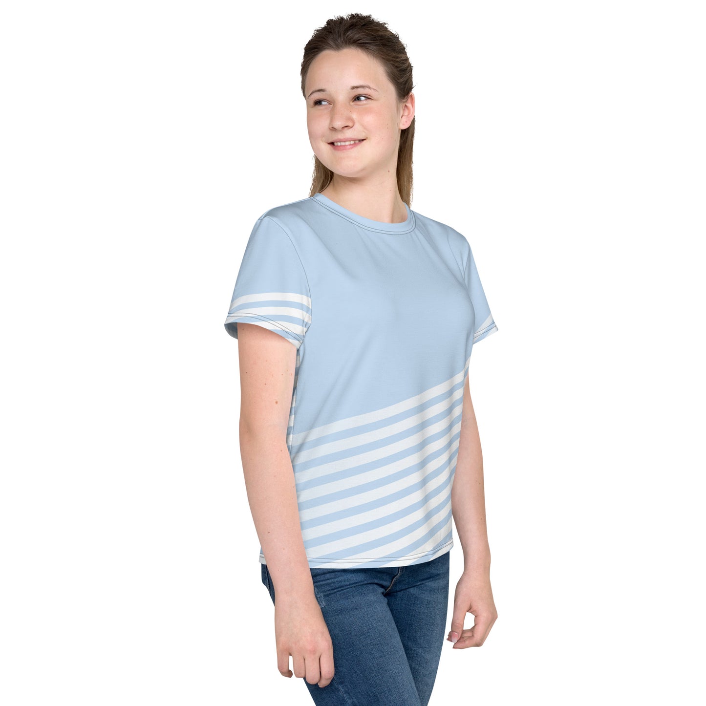 Blue-Dash Youth crew neck t-shirt