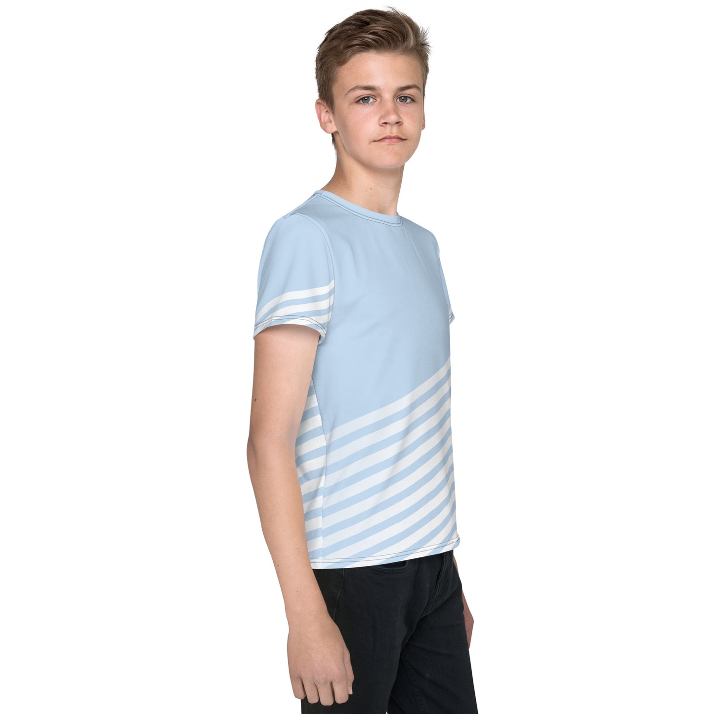 Blue-Dash Youth crew neck t-shirt