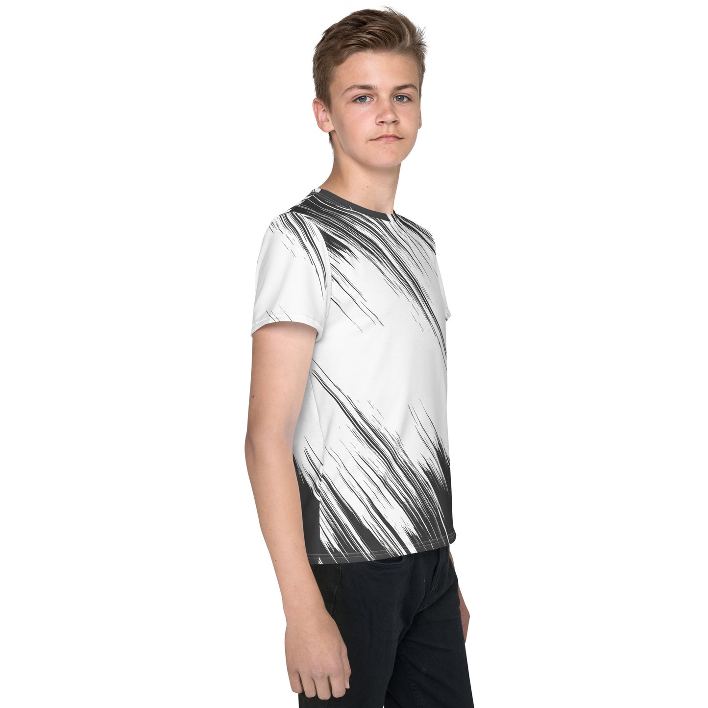 Black-On-White Youth crew neck t-shirt