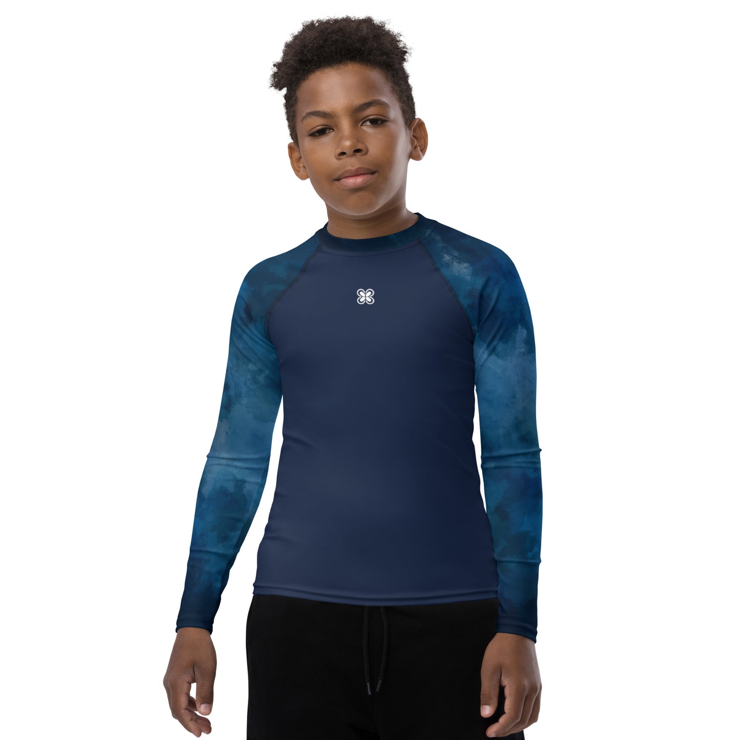 Dark-Tie-Blue Teen Rash Guard