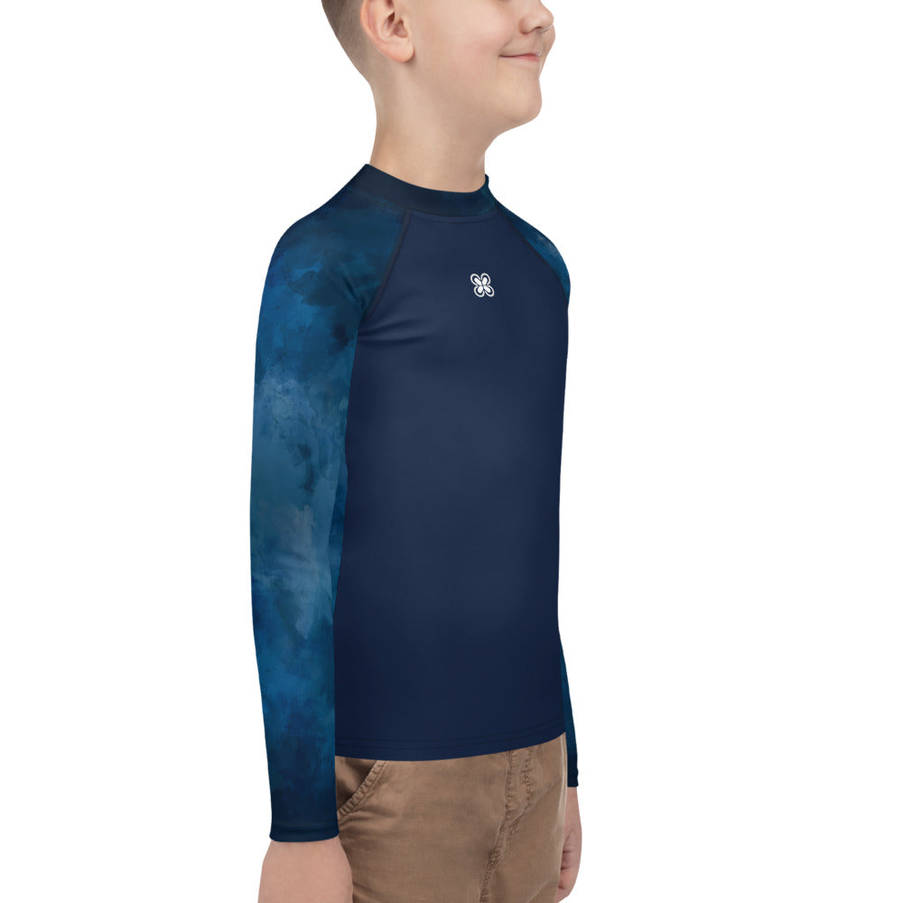 Dark-Tie-Blue Teen Rash Guard