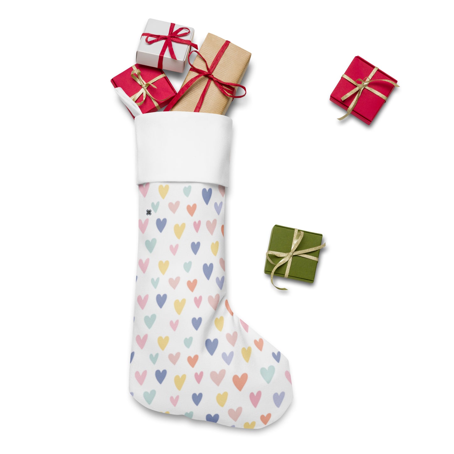 Hearts Christmas stocking