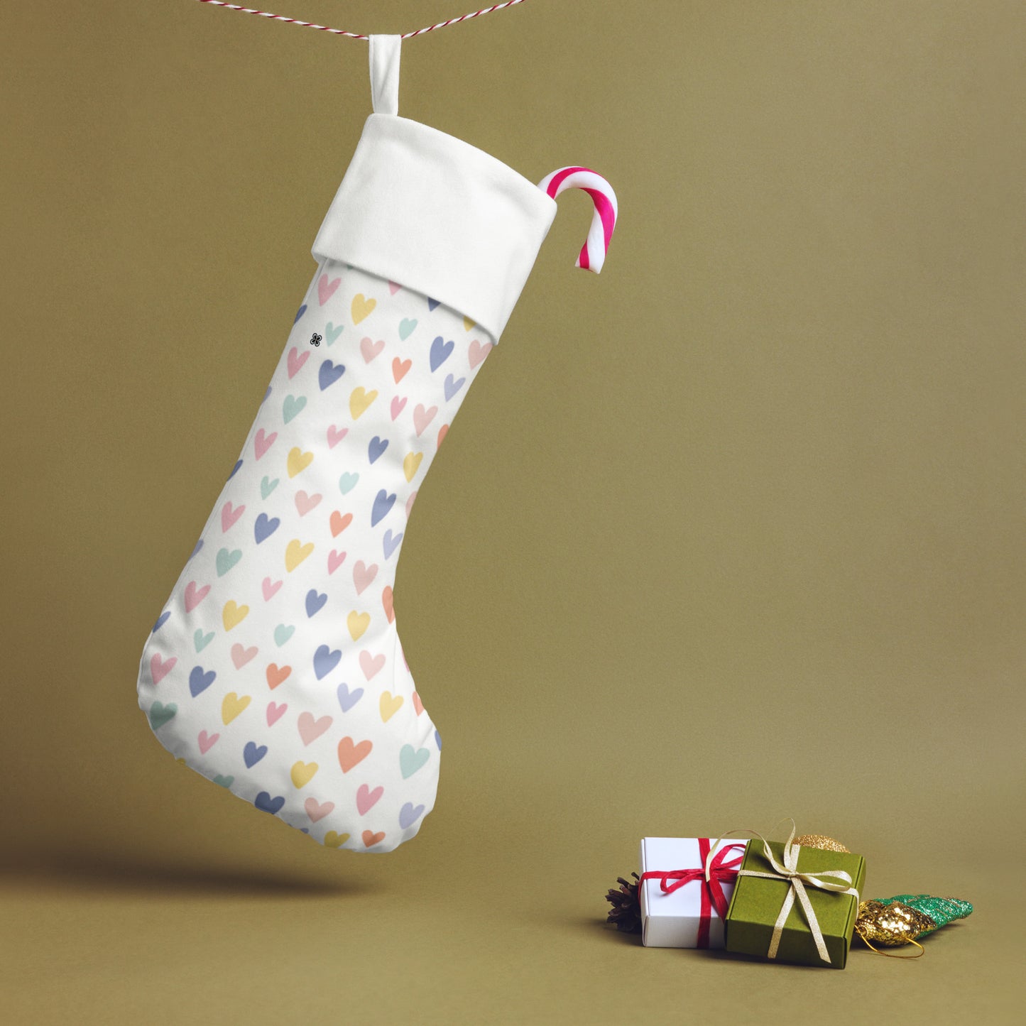 Hearts Christmas stocking