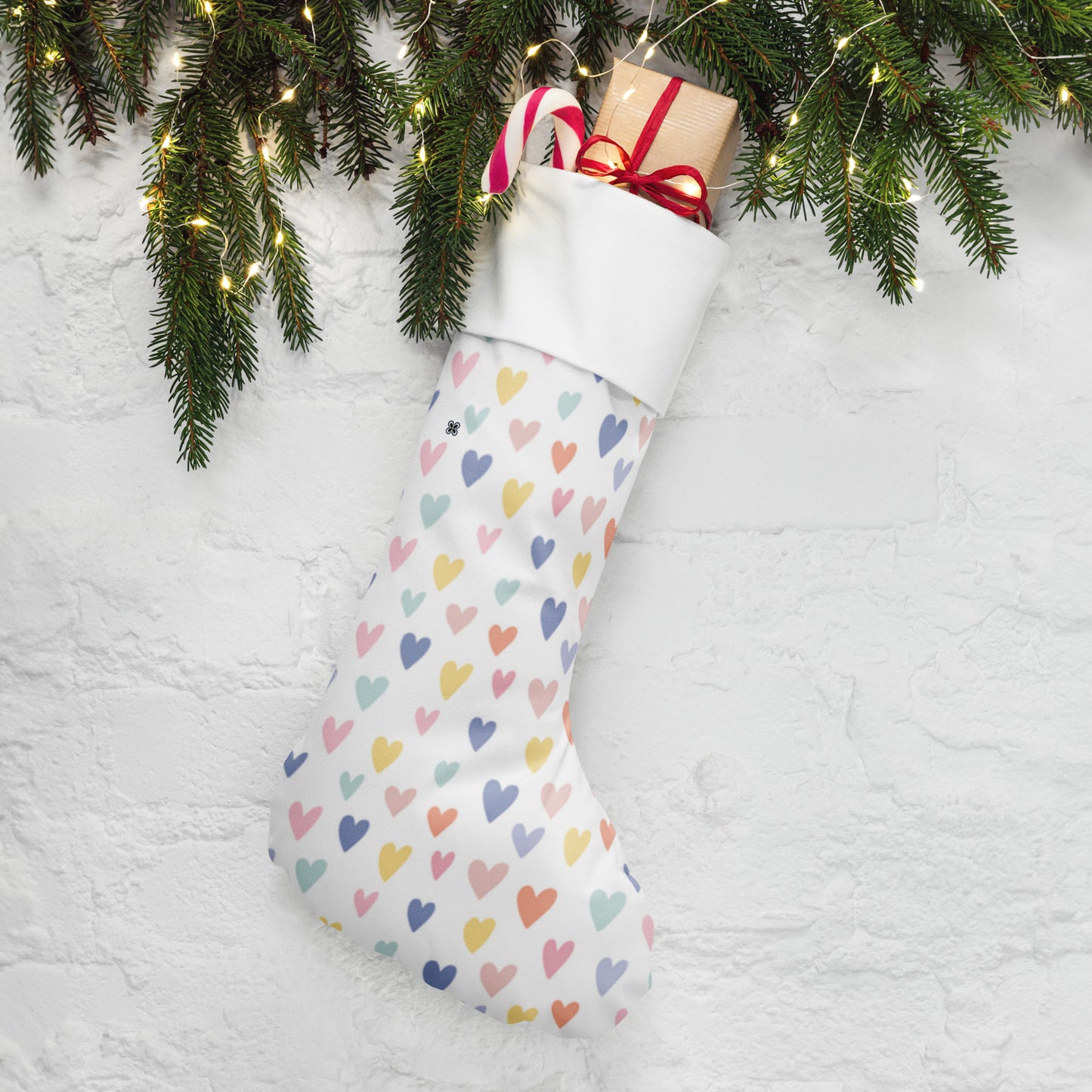 Hearts Christmas stocking