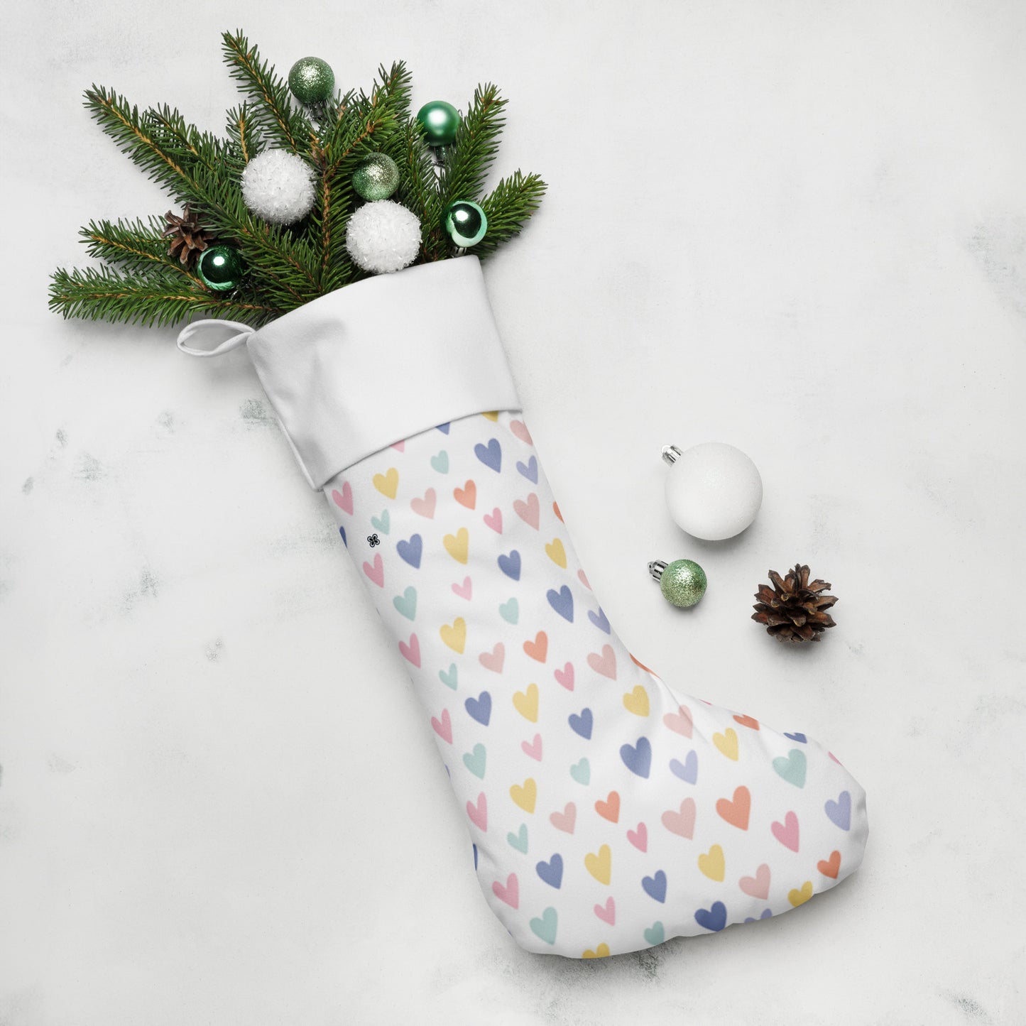 Hearts Christmas stocking