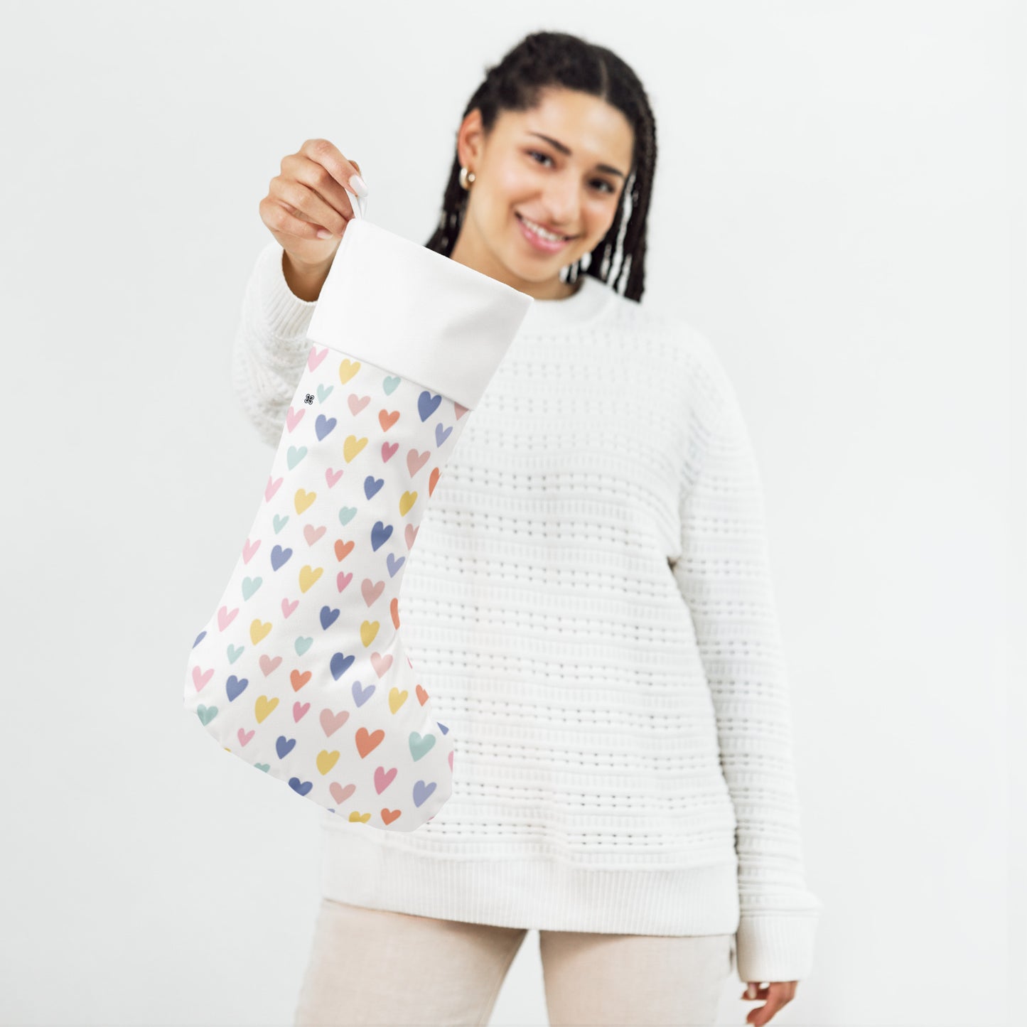 Hearts Christmas stocking