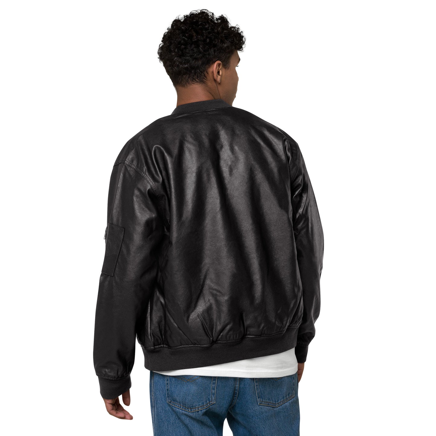 Deer Leather Bomber Jacket