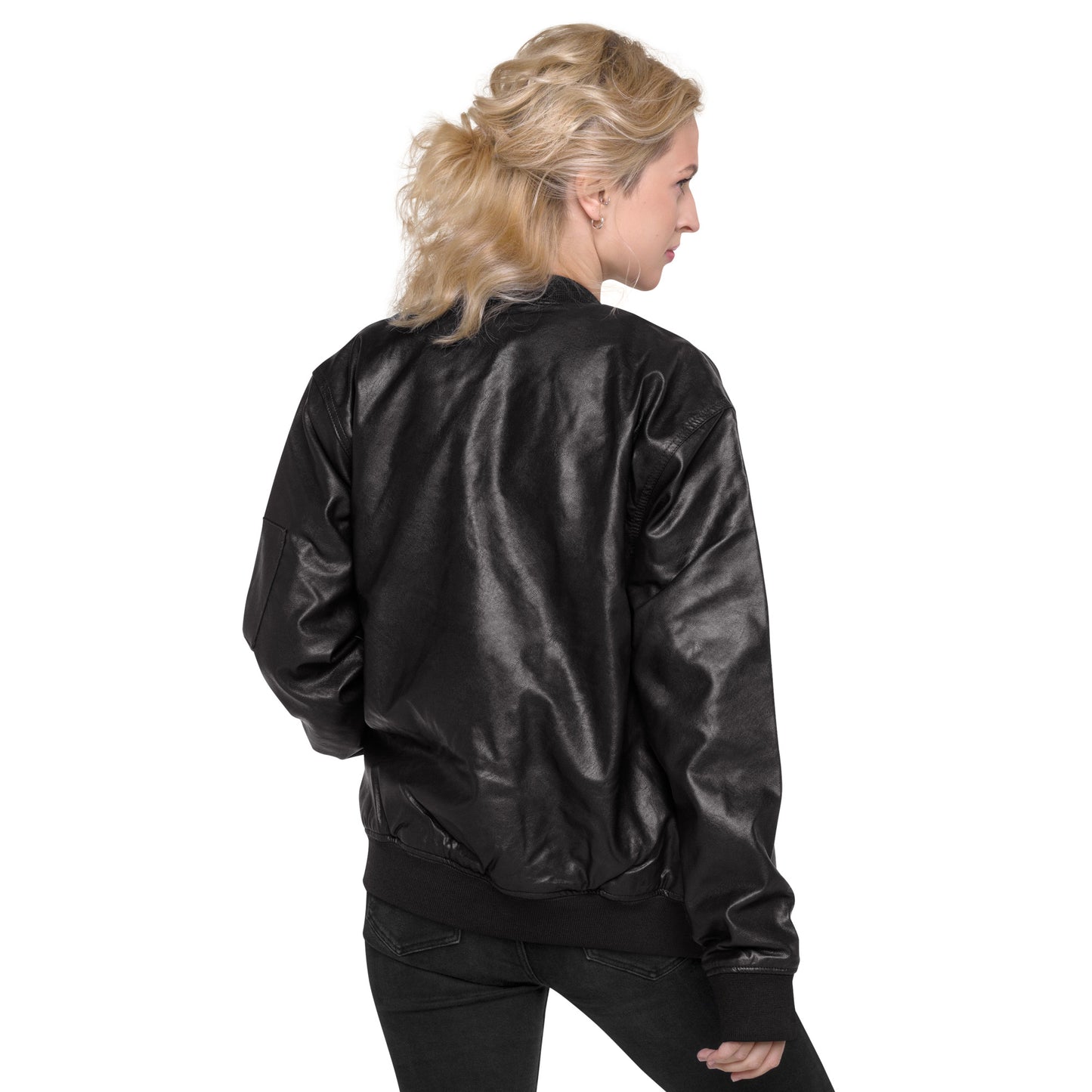 Deer Leather Bomber Jacket