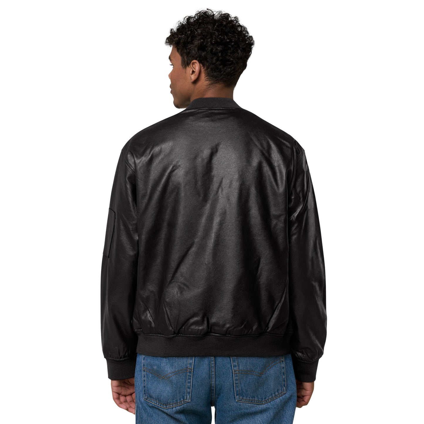 Deer Leather Bomber Jacket