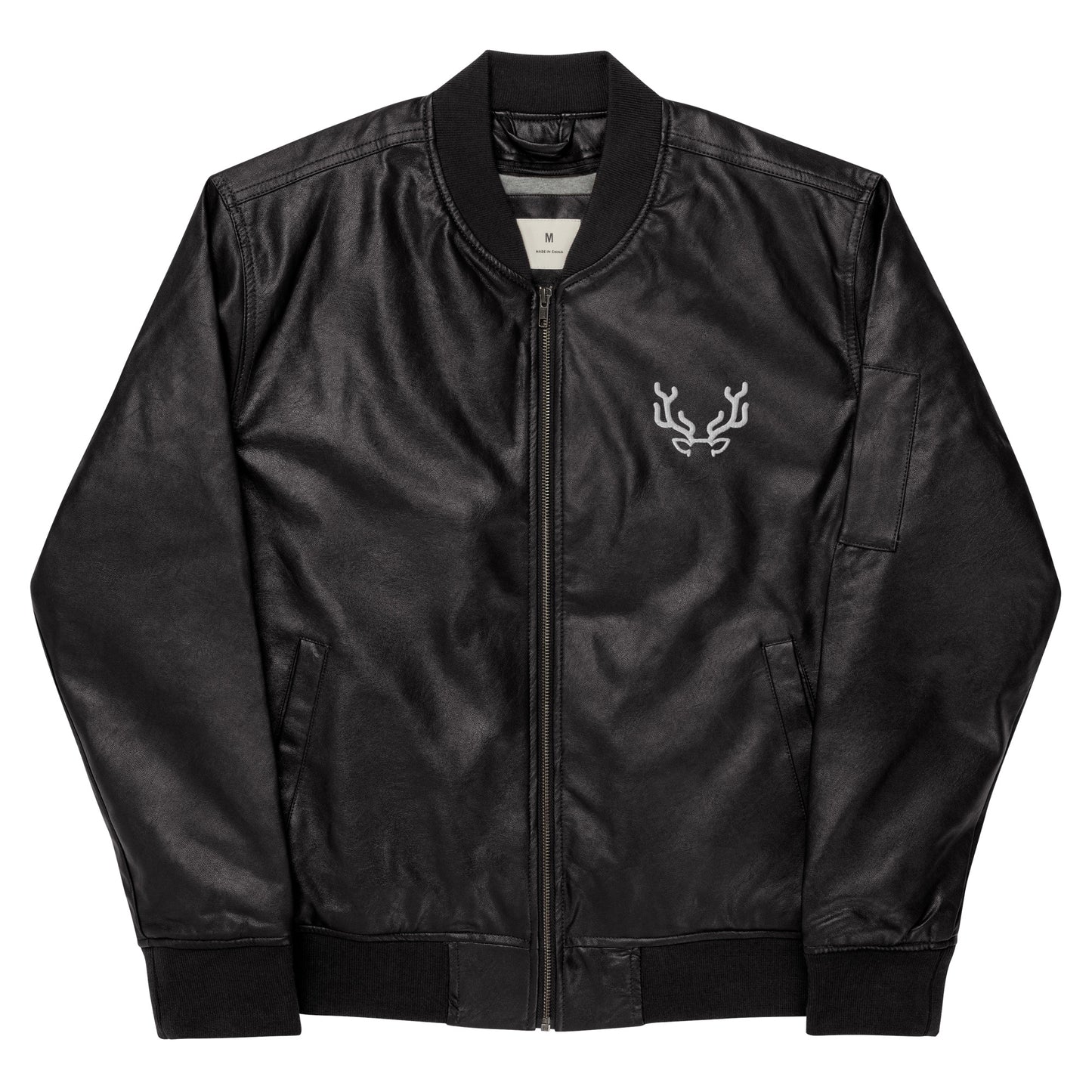 Deer Leather Bomber Jacket